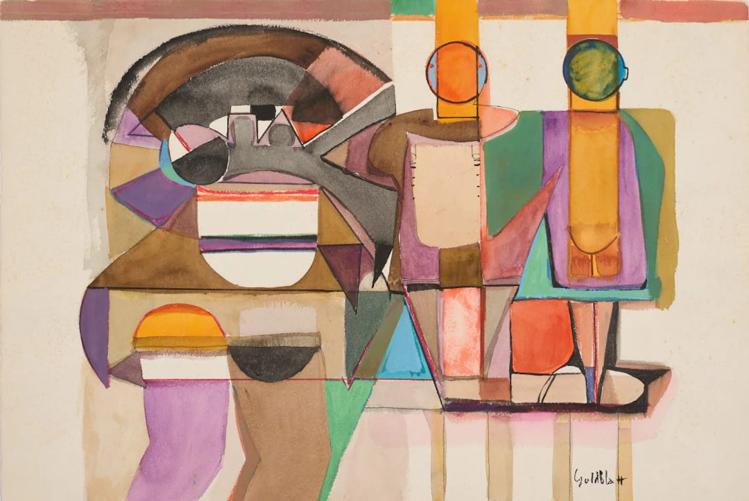 Sidney Goldblatt; Abstract with Geometric Figures I
