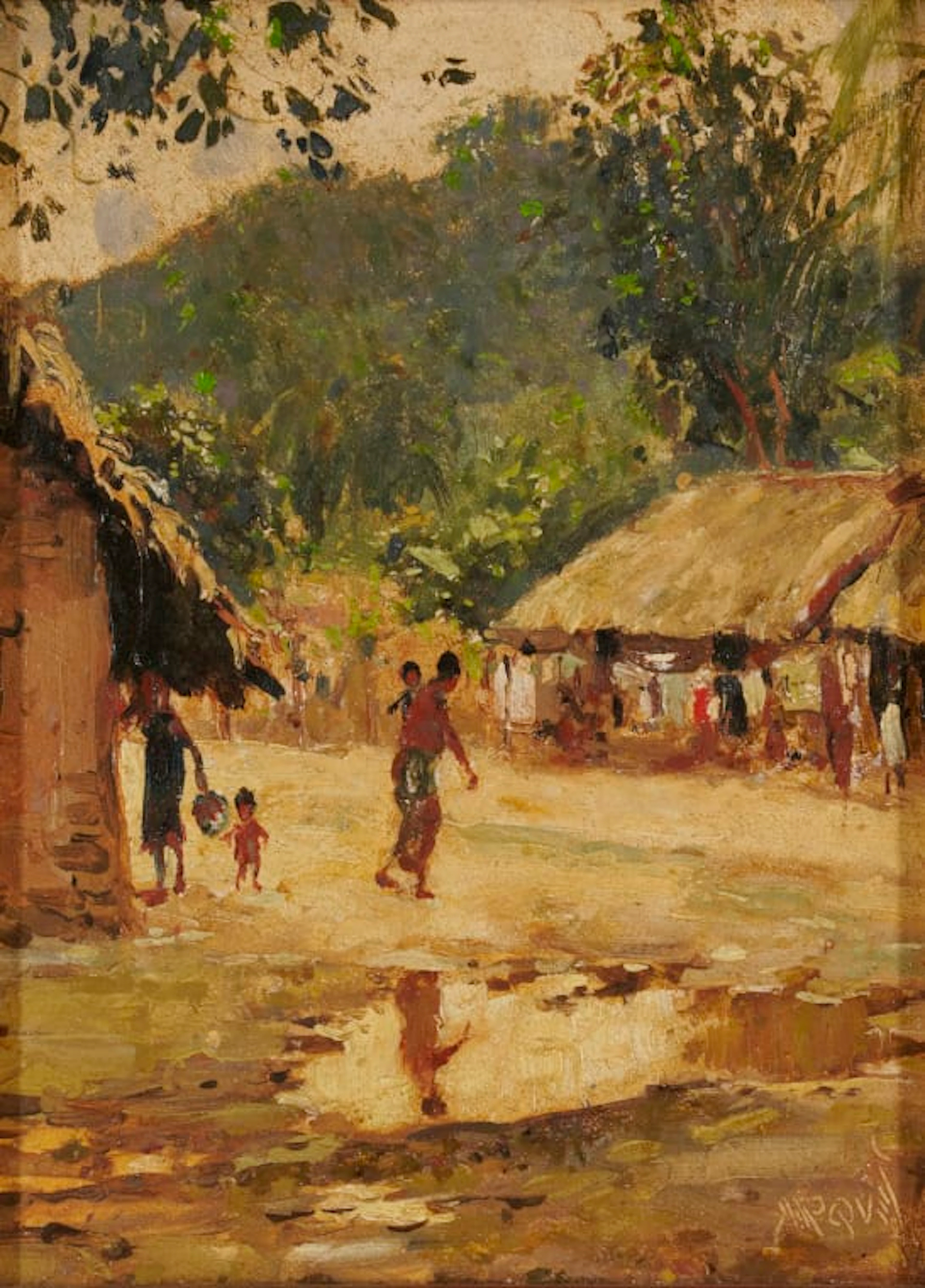Guilherme d'Oliveira Marques; A Village Scene, Congo