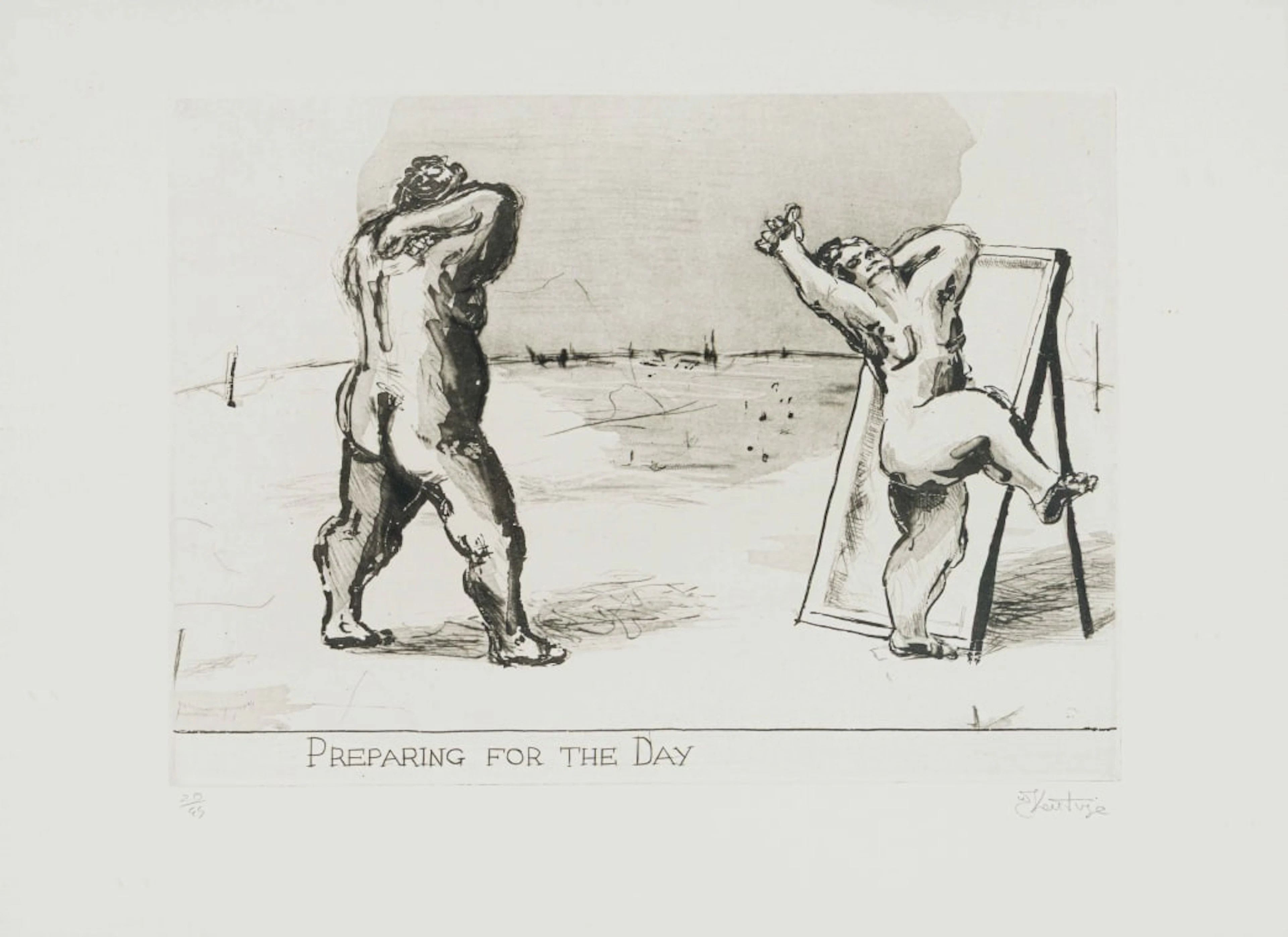 William Kentridge; Preparing for the Day, Little Morals Series