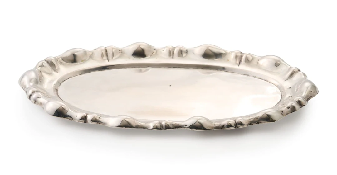 A Hungarian silver tray, maker's mark WS in a rectangle, 800 standard