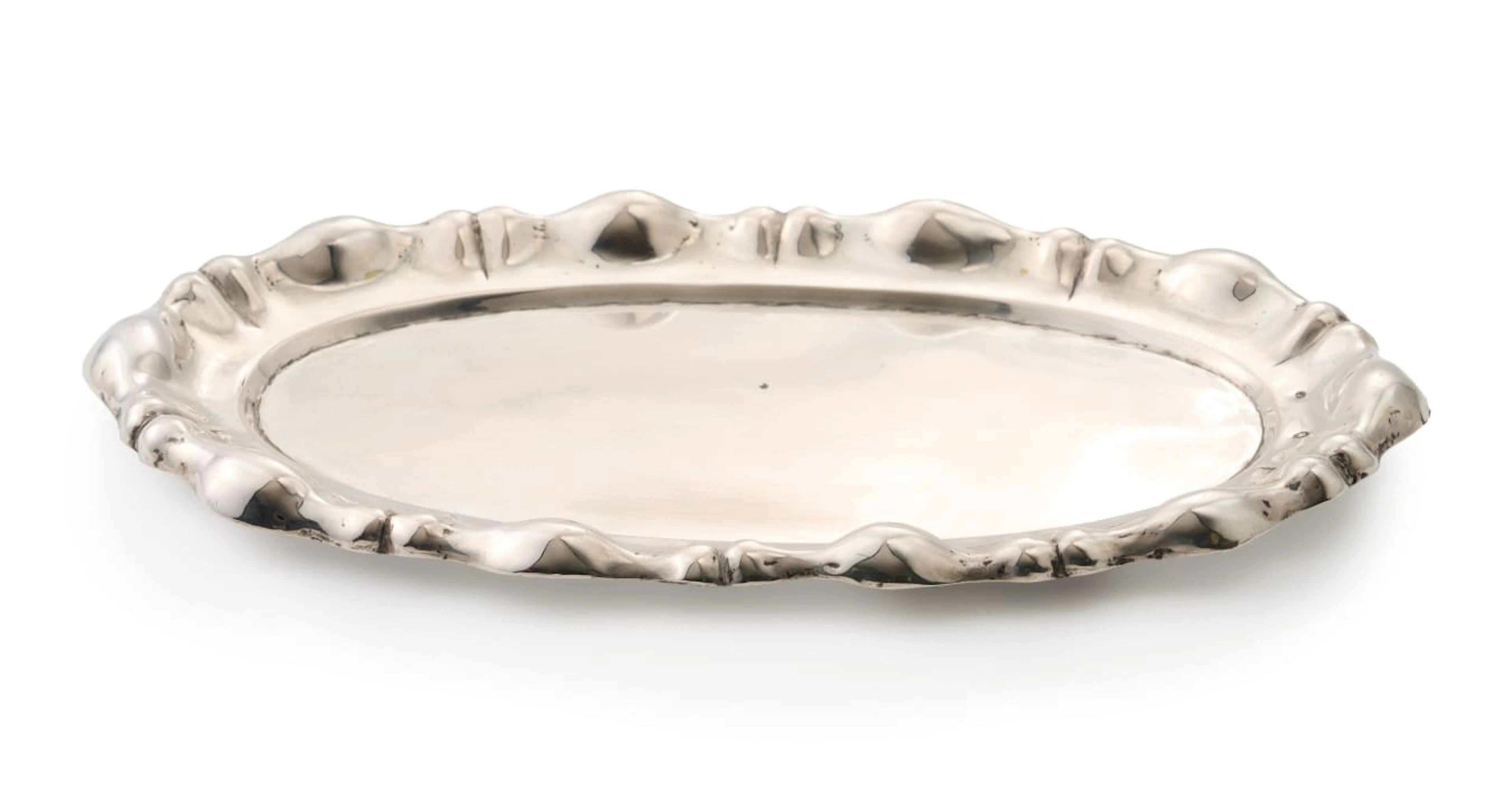 A Hungarian silver tray, maker's mark WS in a rectangle, 800 standard