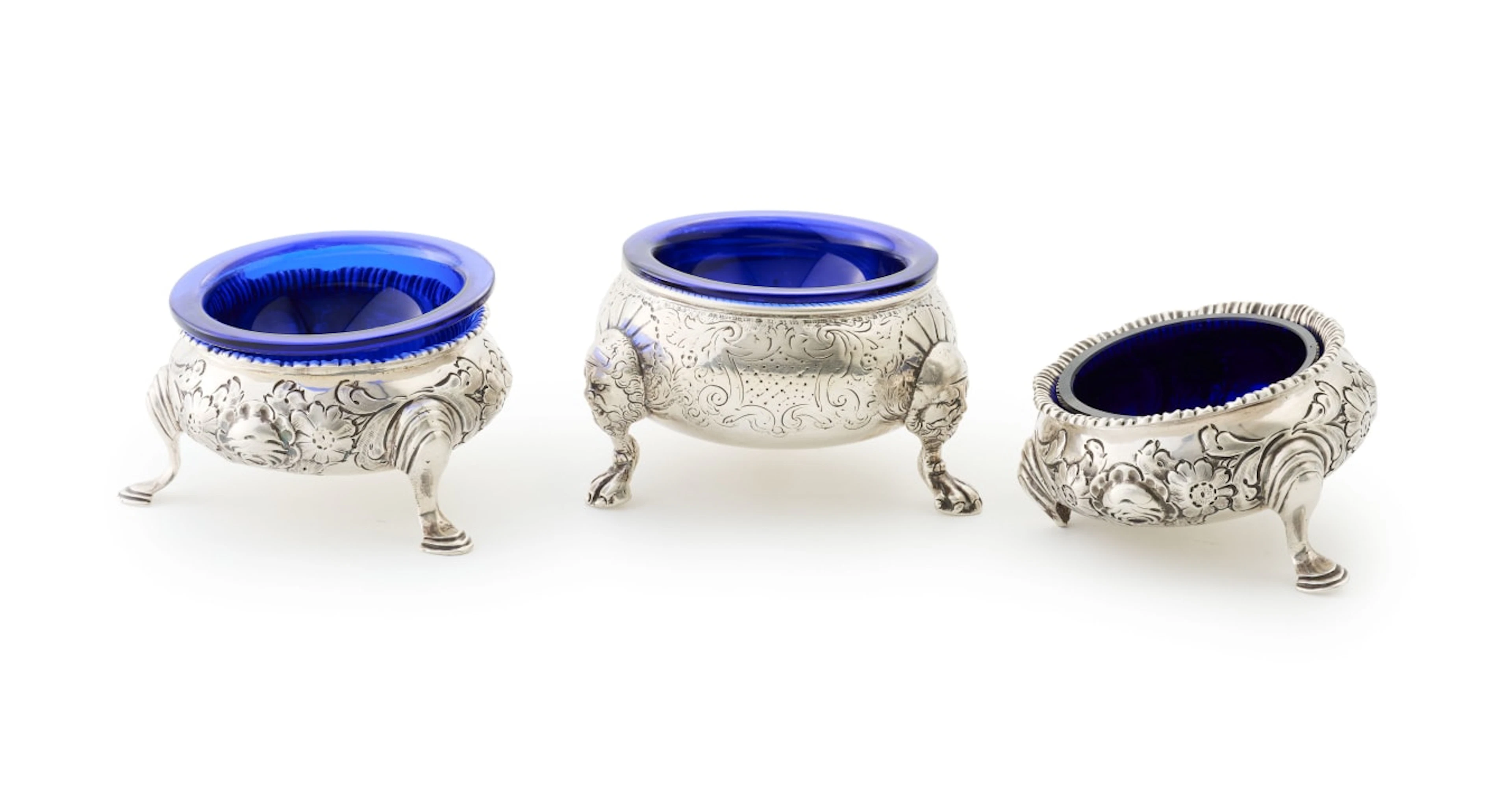 A pair of Victorian silver salts, Thomas Hughes Headland, 1857