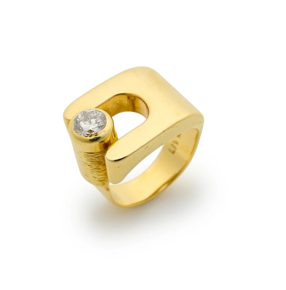 Modernist diamond ring