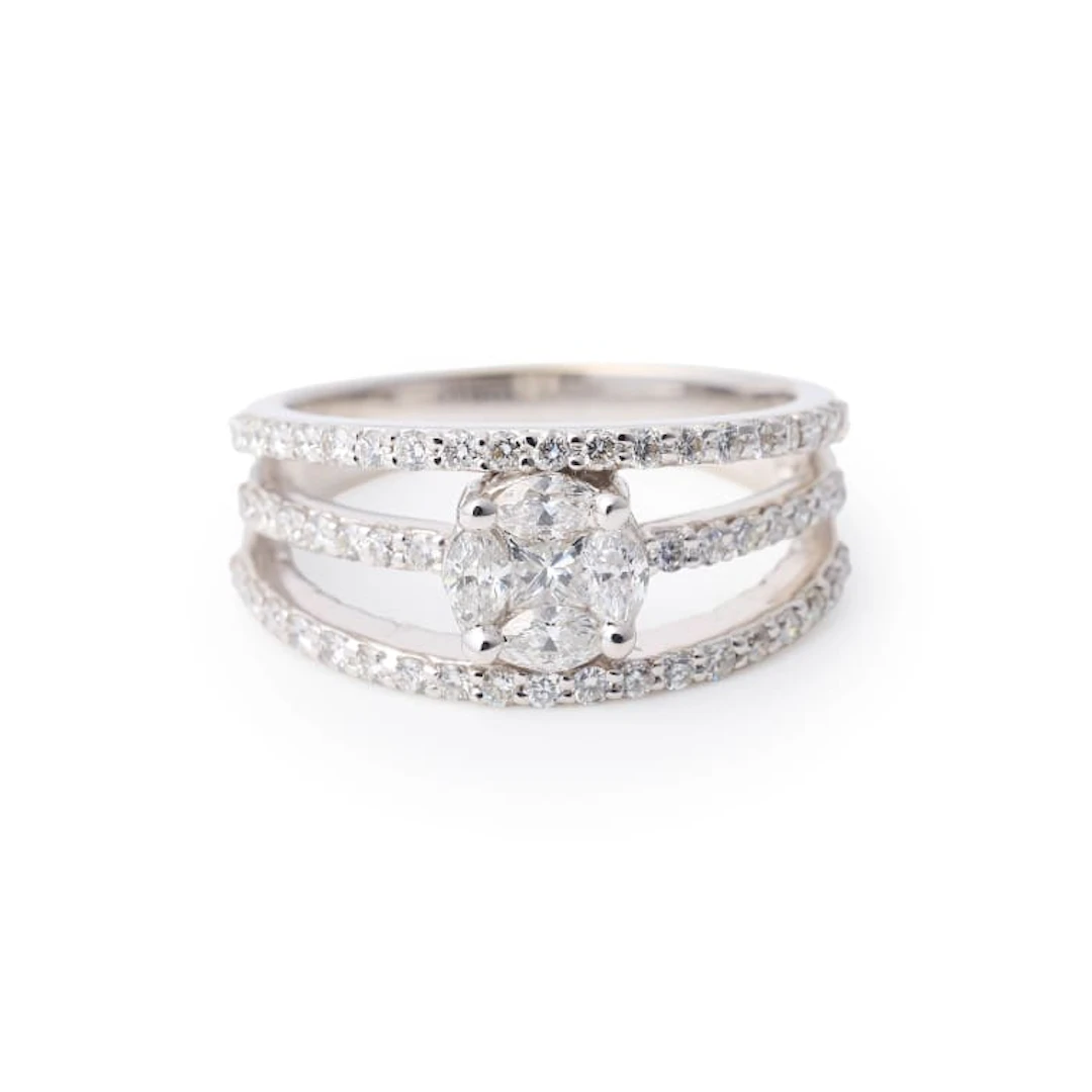 Illusion-set diamond ring