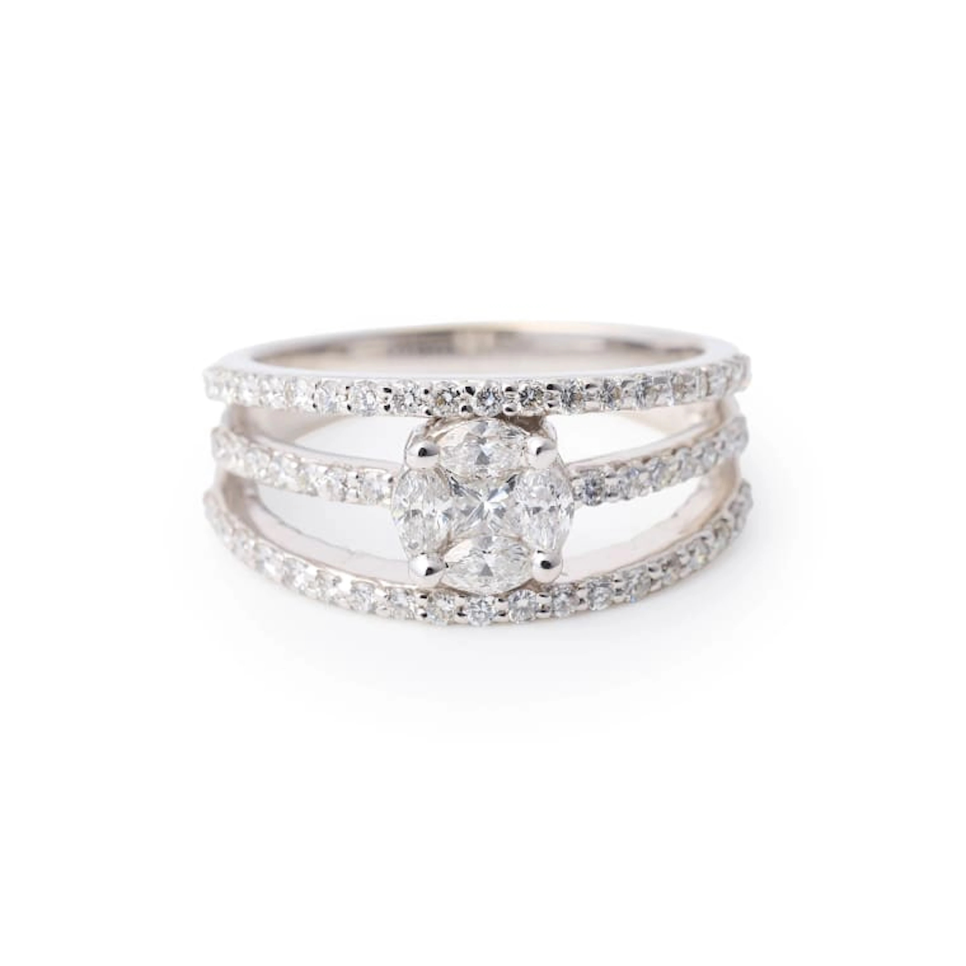 Illusion-set diamond ring