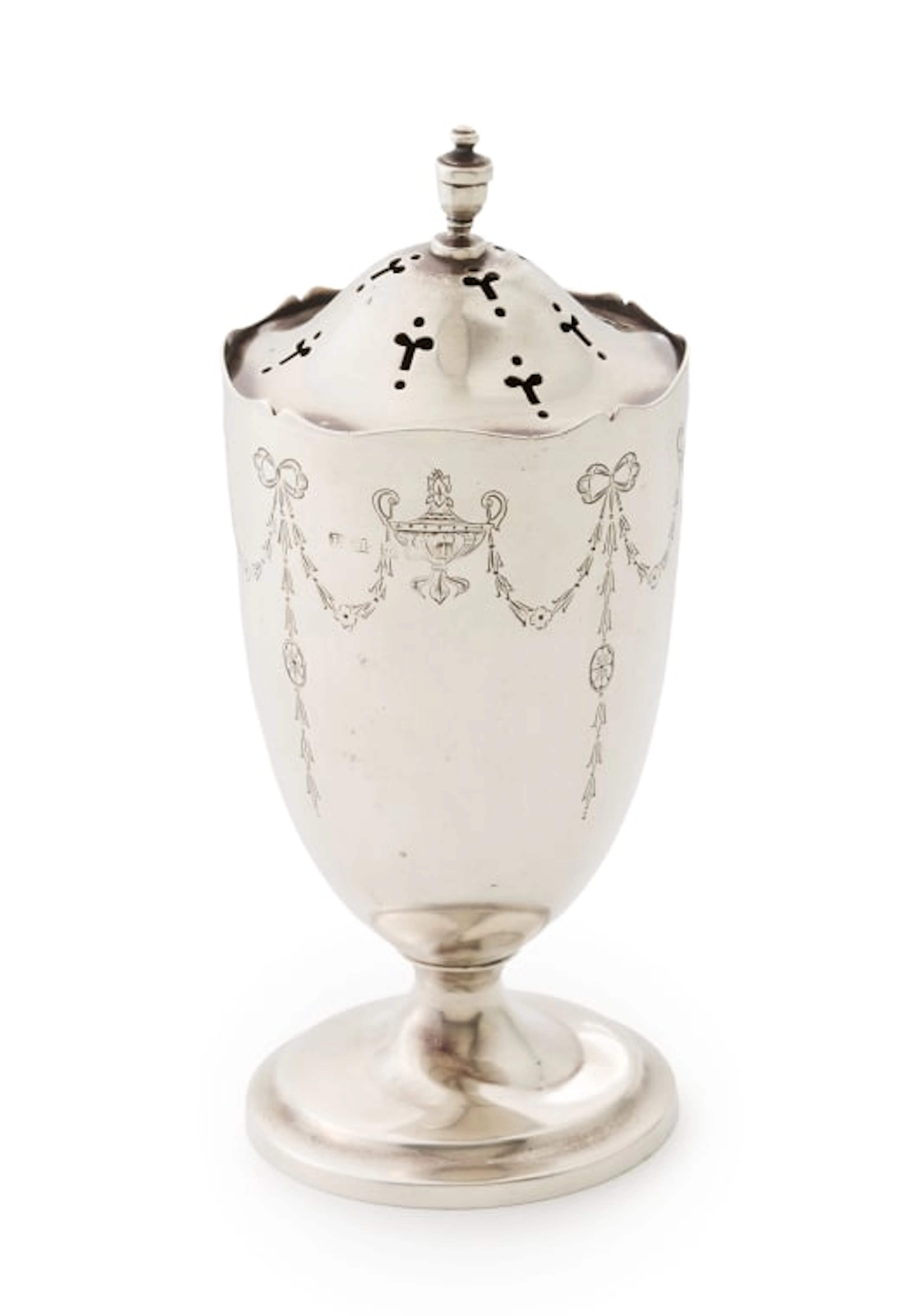 A George V silver sugar caster, E S Barnsley & Co, Birmingham, 1918
