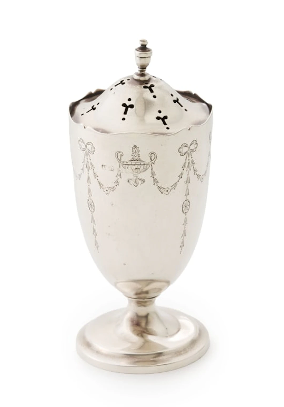 A George V silver sugar caster, E S Barnsley & Co, Birmingham, 1918
