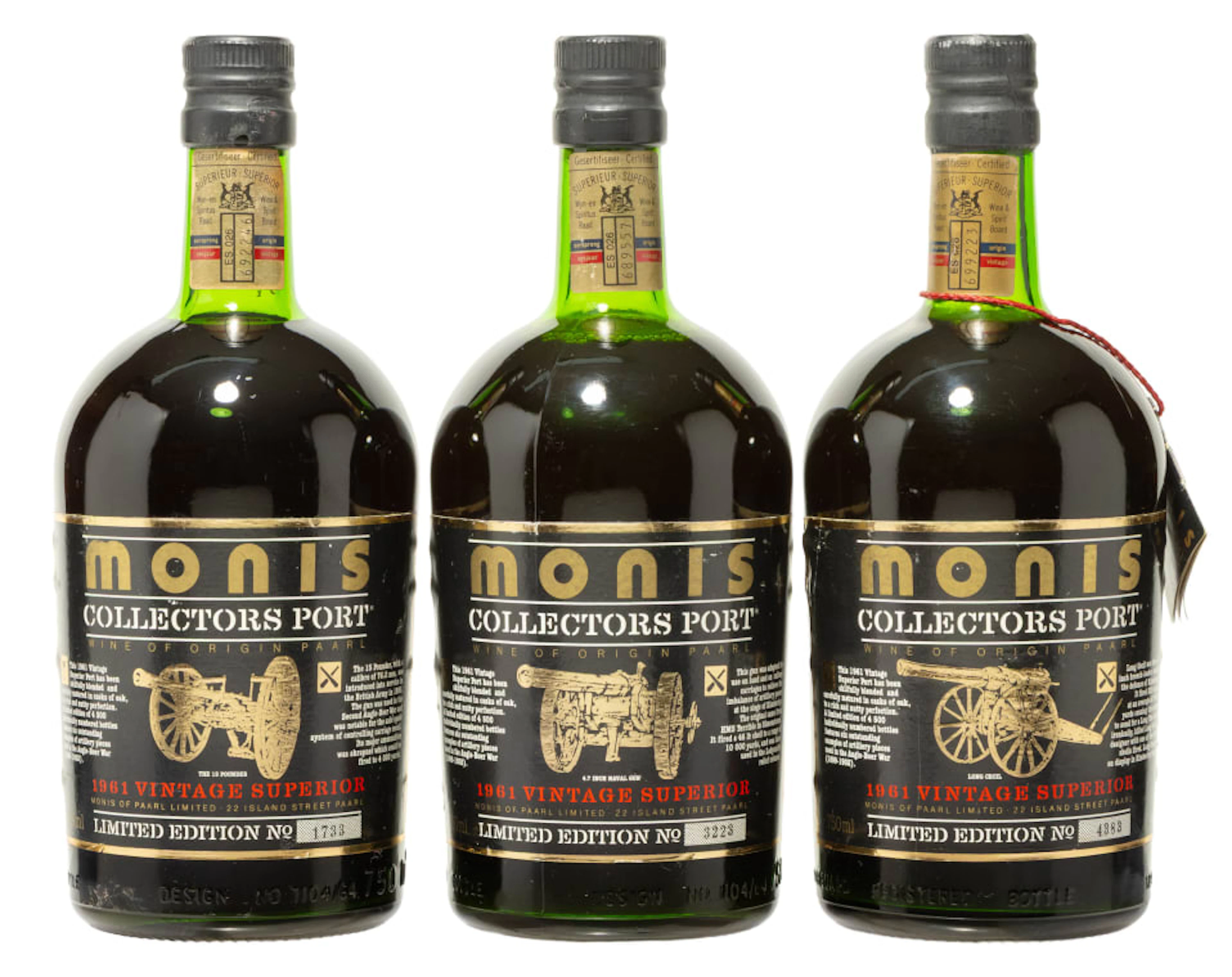 Monis; Collectors Port - Artillery Cannons; 1961; 3 (1 x 3); 750ml