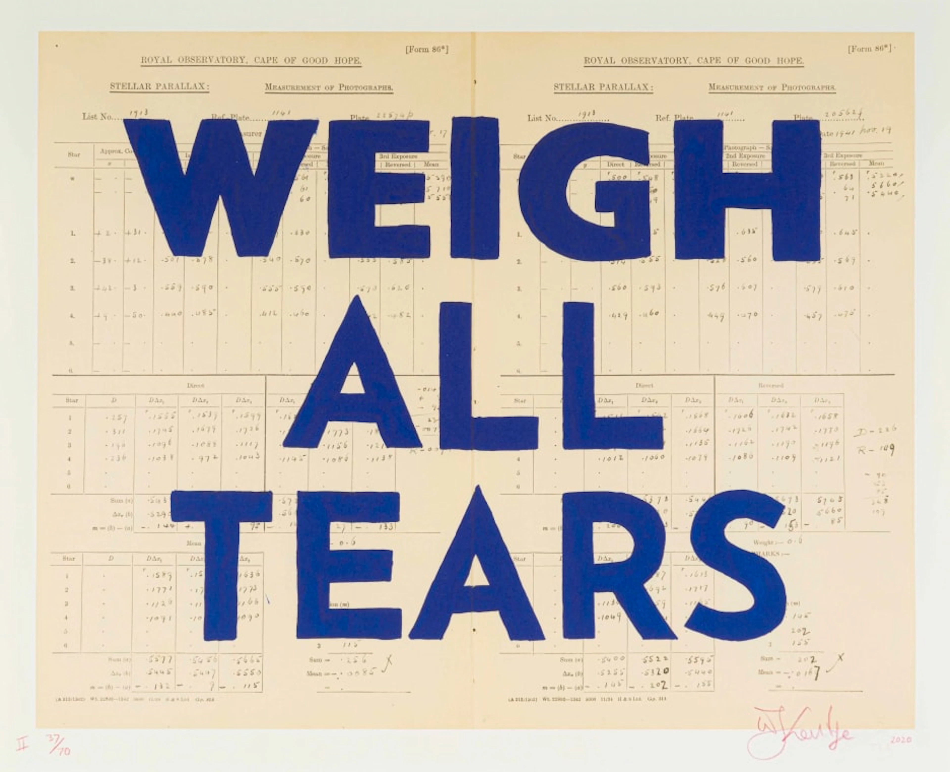 William Kentridge; Weigh All Tears