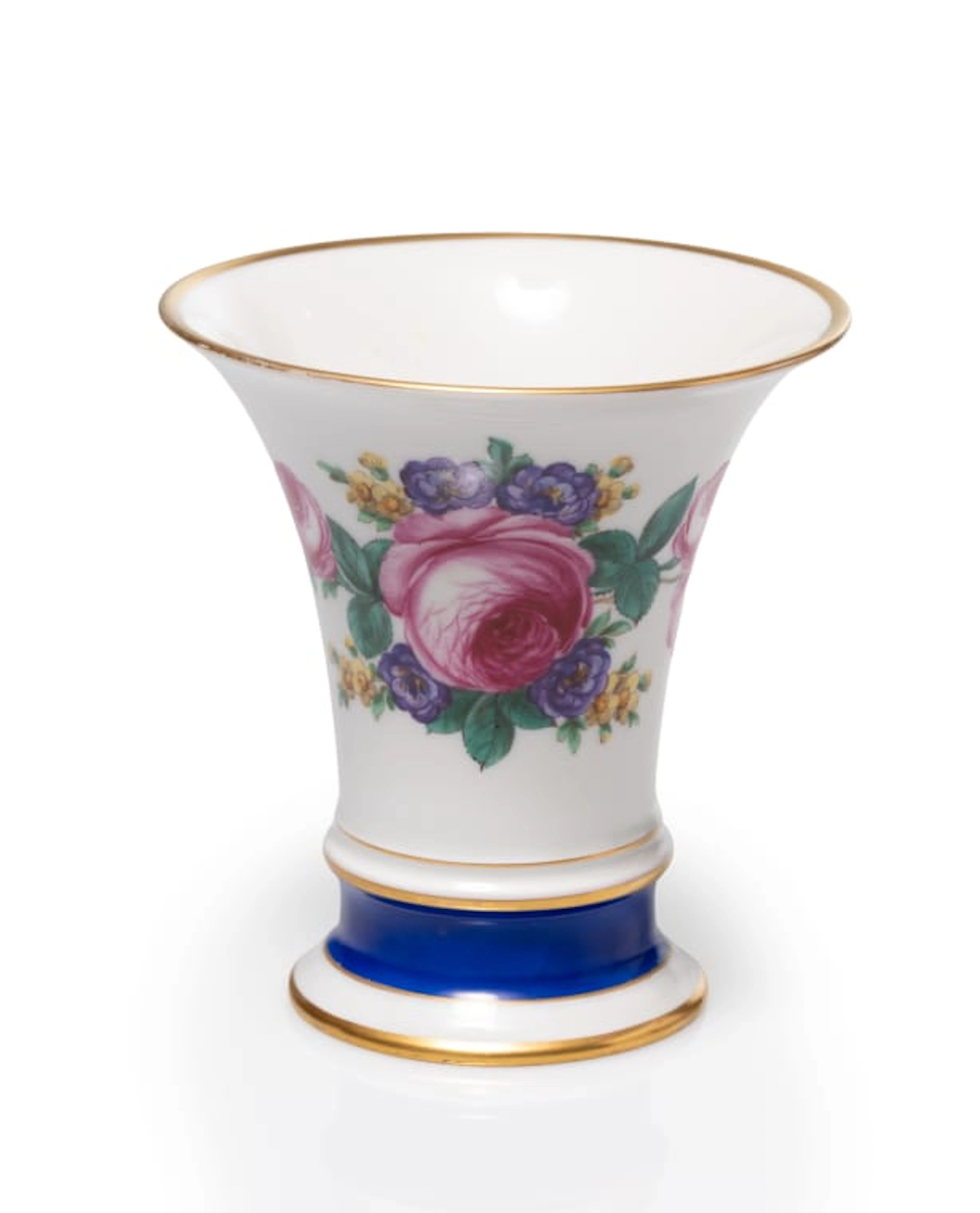 A Fürstenberg vase with spray of flowers, c 1900