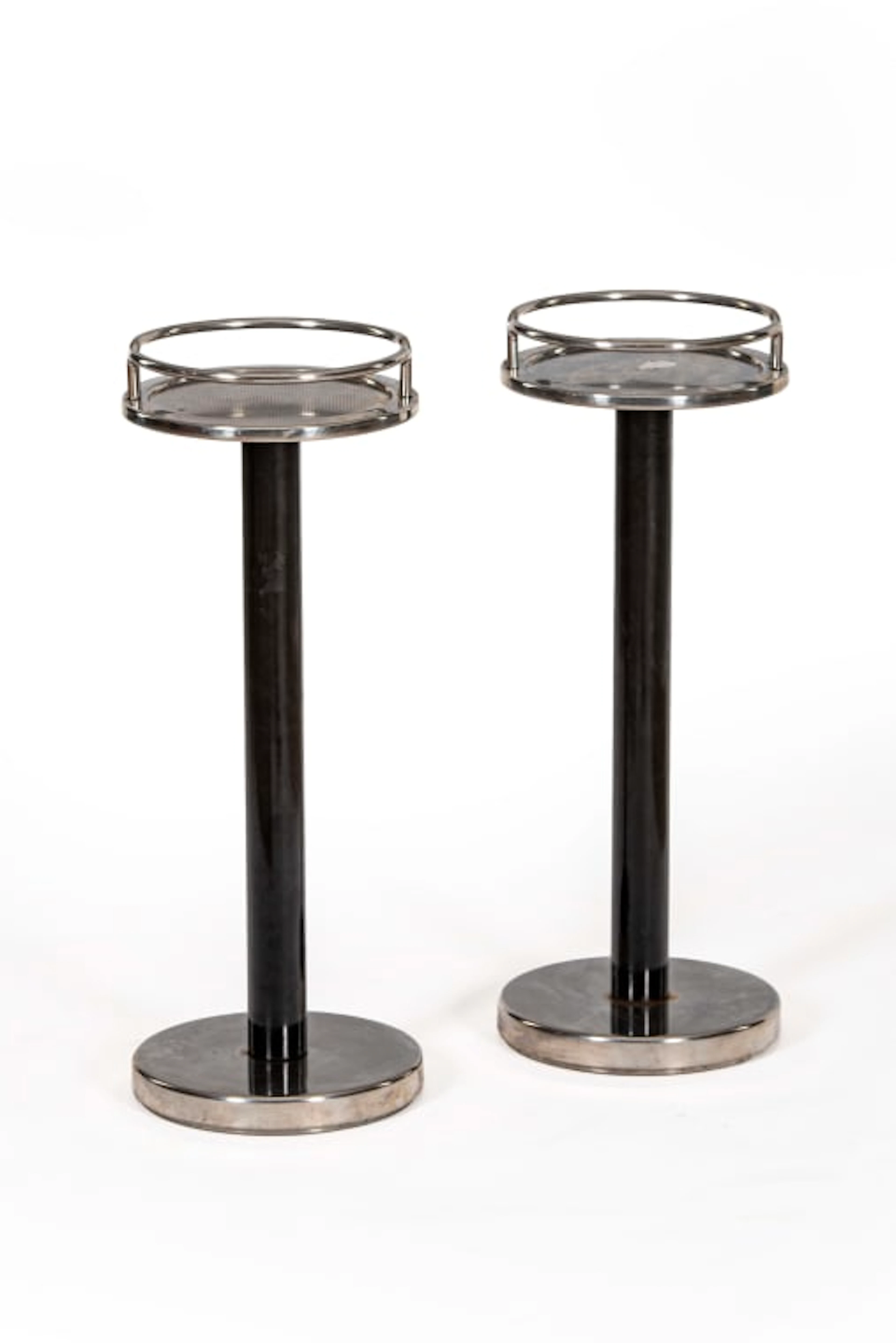 Ettore Sottsass; Pair of wine cooler stands for Alessi, Italy