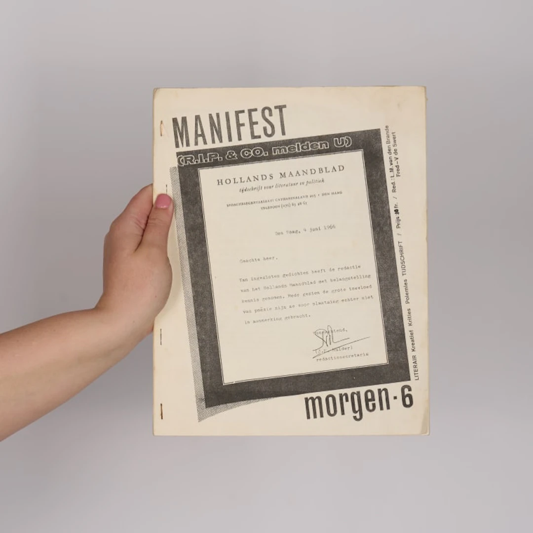 L M van den Brande (ed); Morgen 6 Manifest-nummer, Eerste jaargang