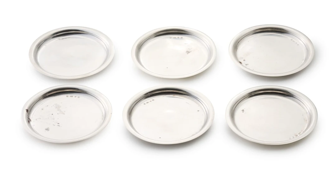 Six South African silver coasters, MSC, 1995