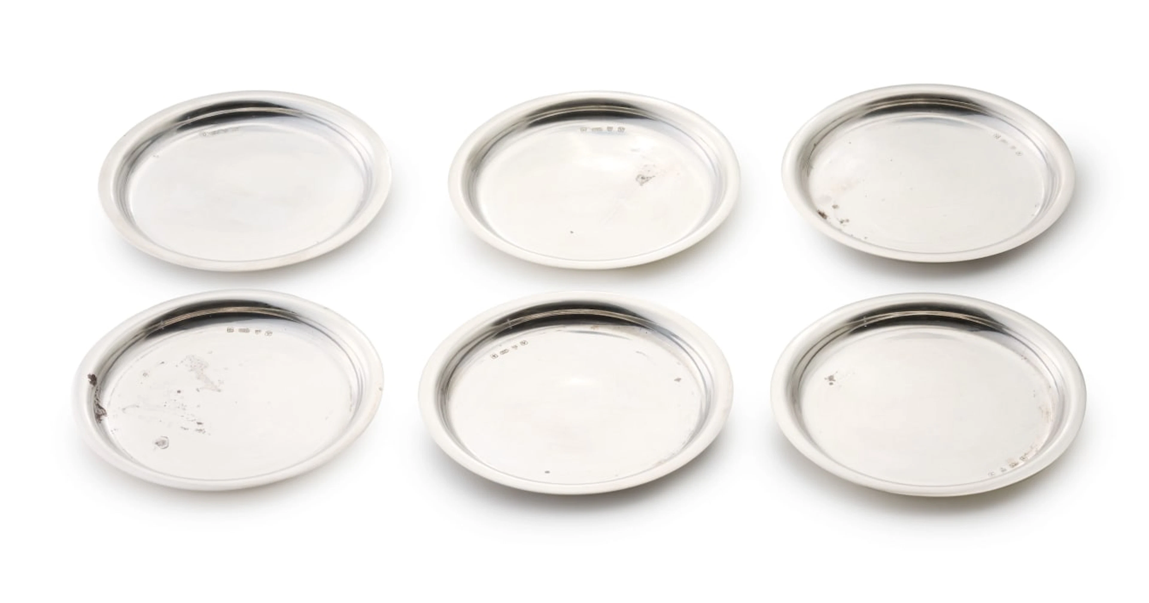Six South African silver coasters, MSC, 1995