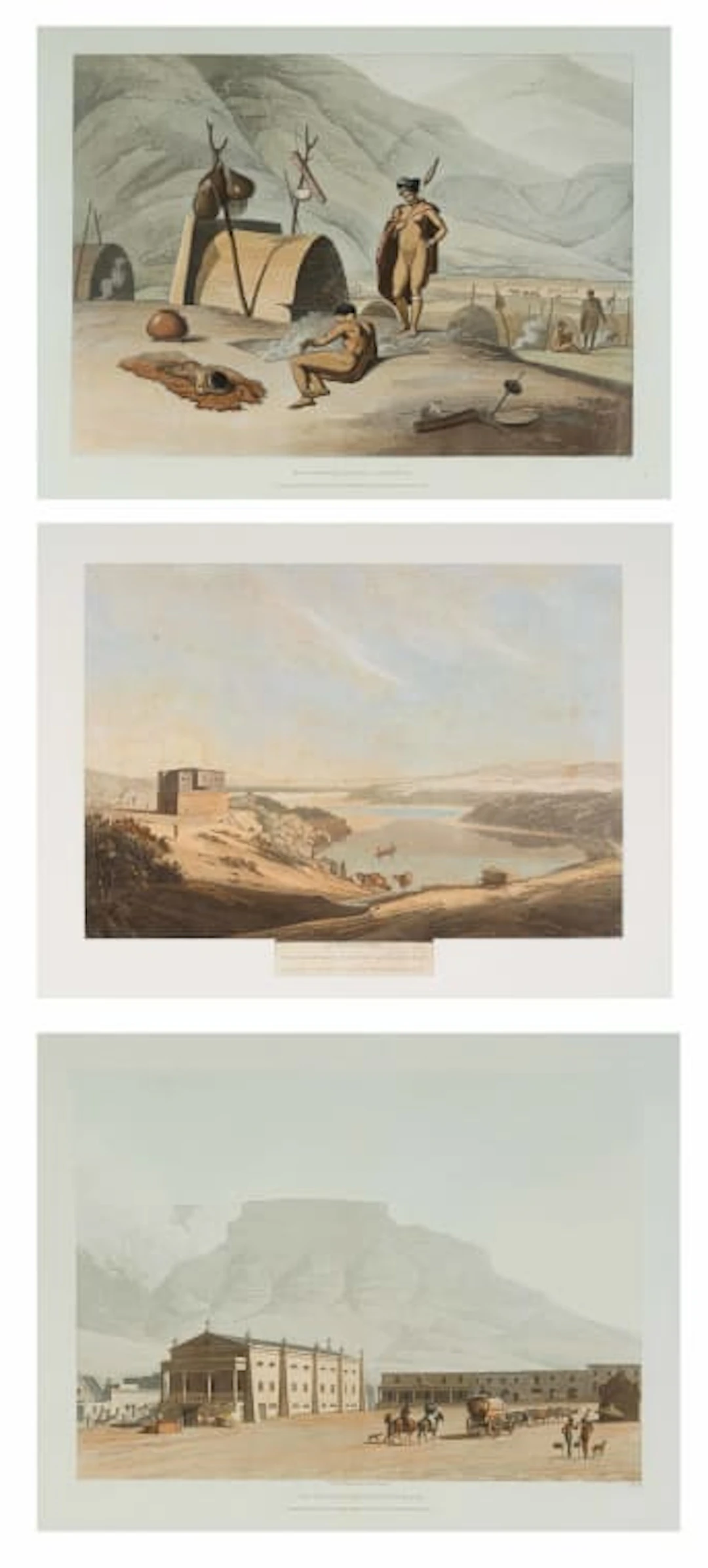 Samuel Daniell; Bosjesmans Frying Locusts; The Military Station at