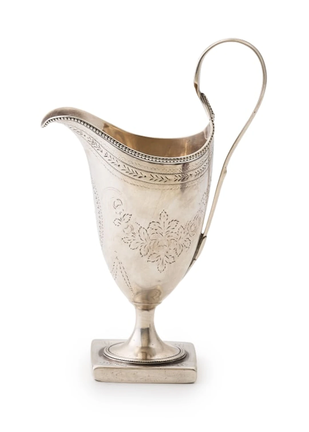 A George III silver milk jug, John Touliet, London, 1786