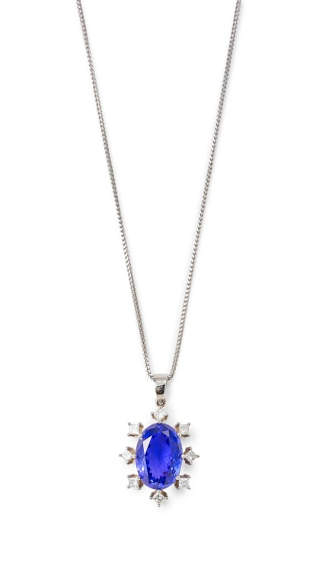 Tanzanite and diamond pendant