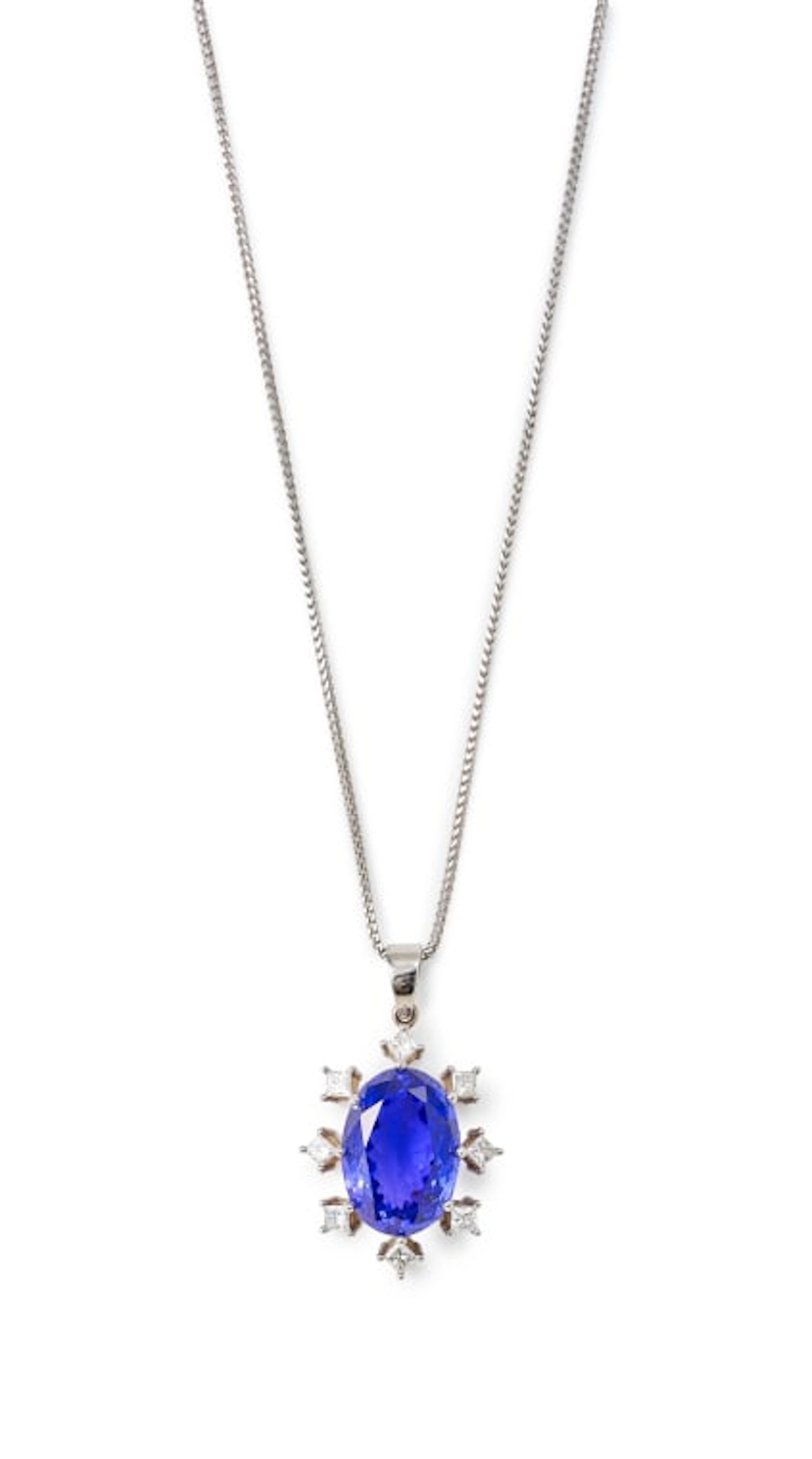 Tanzanite and diamond pendant