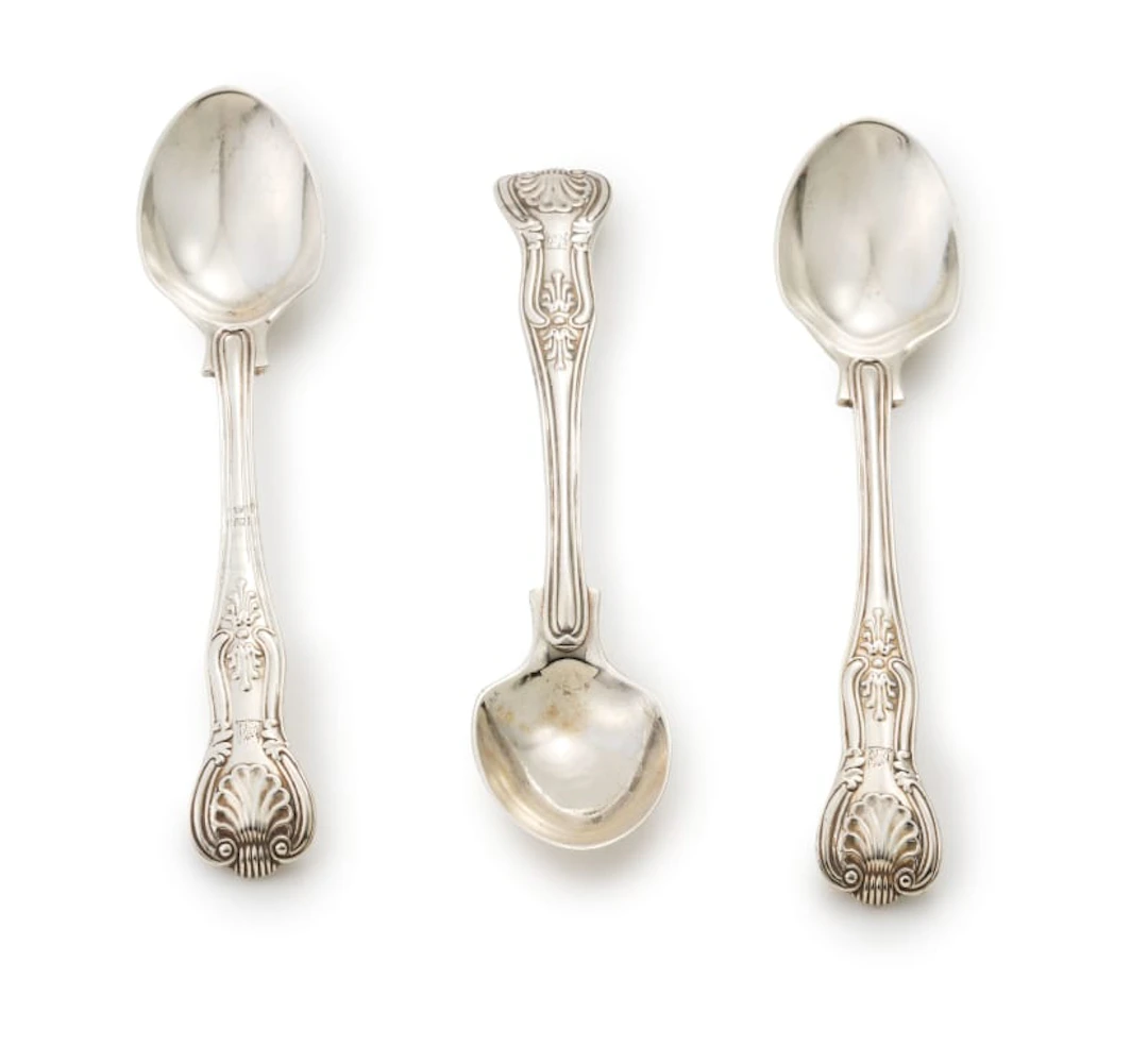 Three Victorian silver King's pattern egg spoons, Chawner & Co, London, 1861