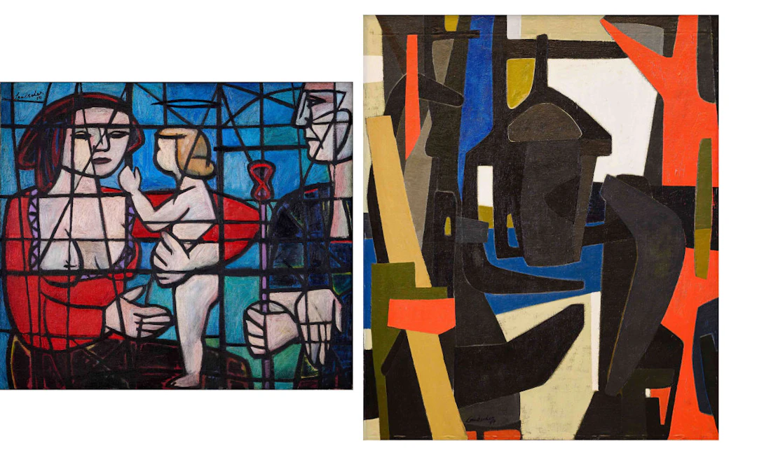 Erik Laubscher; Young Family (recto); Construction (verso)
