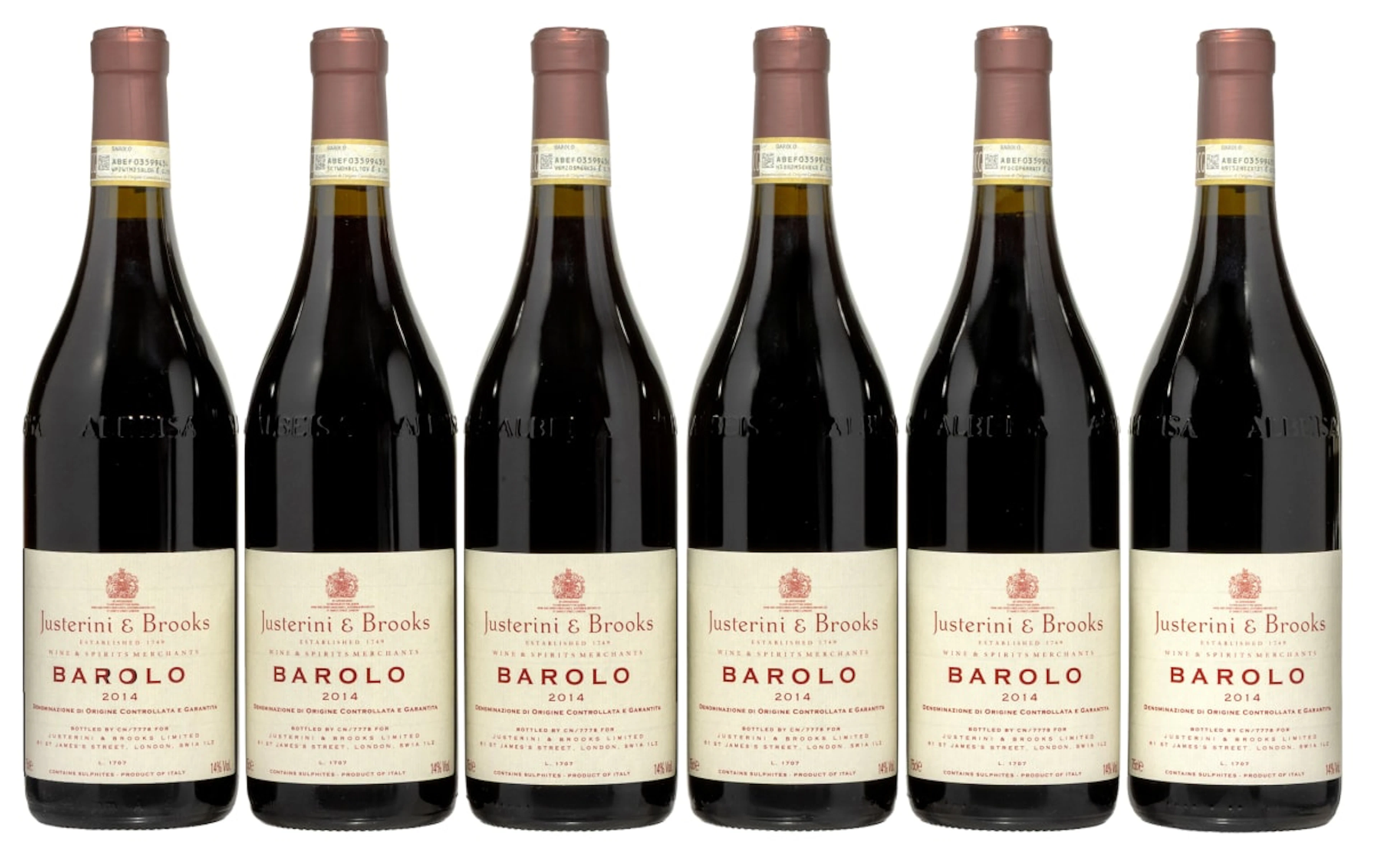 Justerini & Brooks; Barolo; 2014; 6 (1 x 6); 750ml