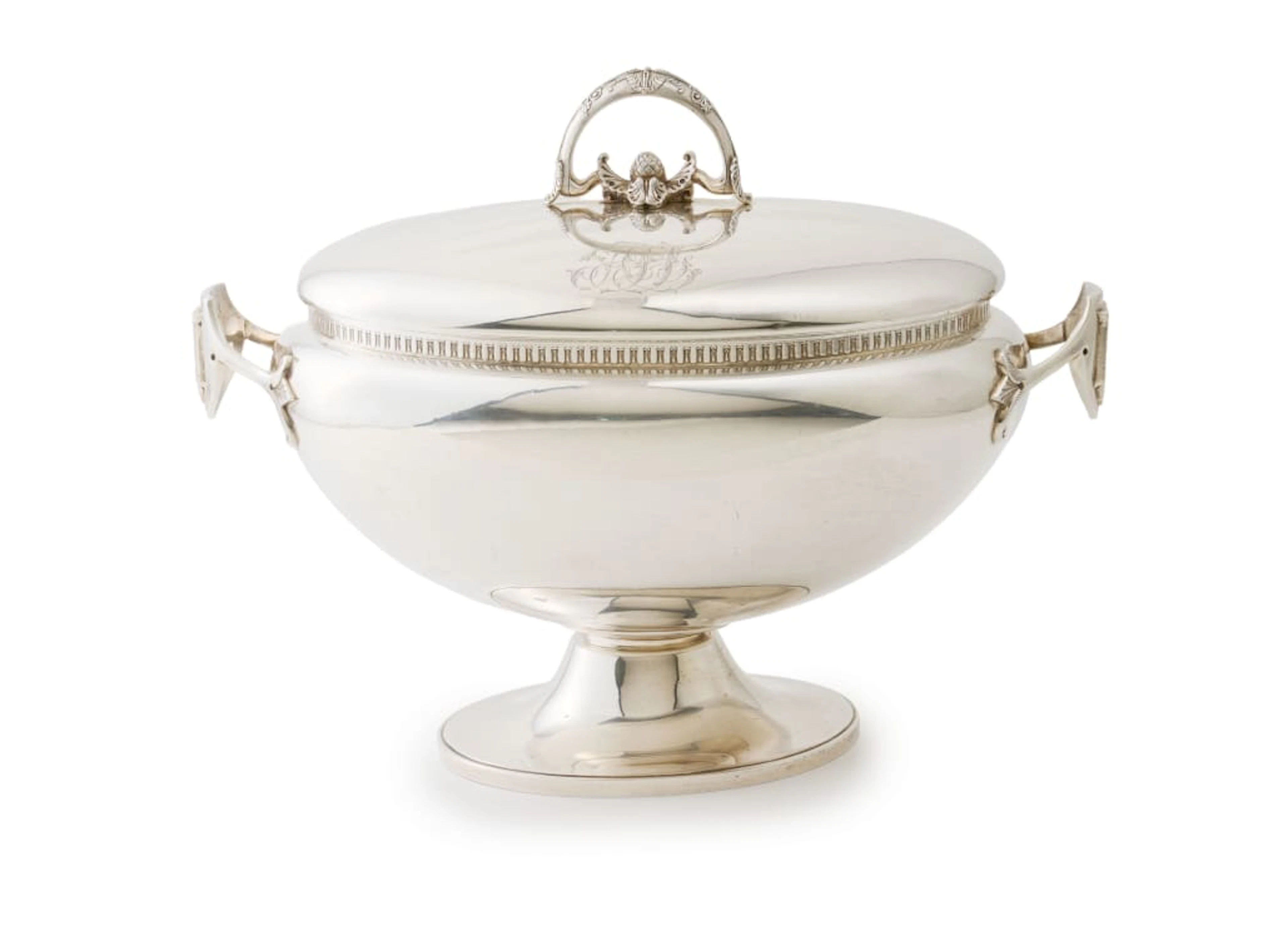 An American sterling silver soup tureen, Gorham Manufacturing Company