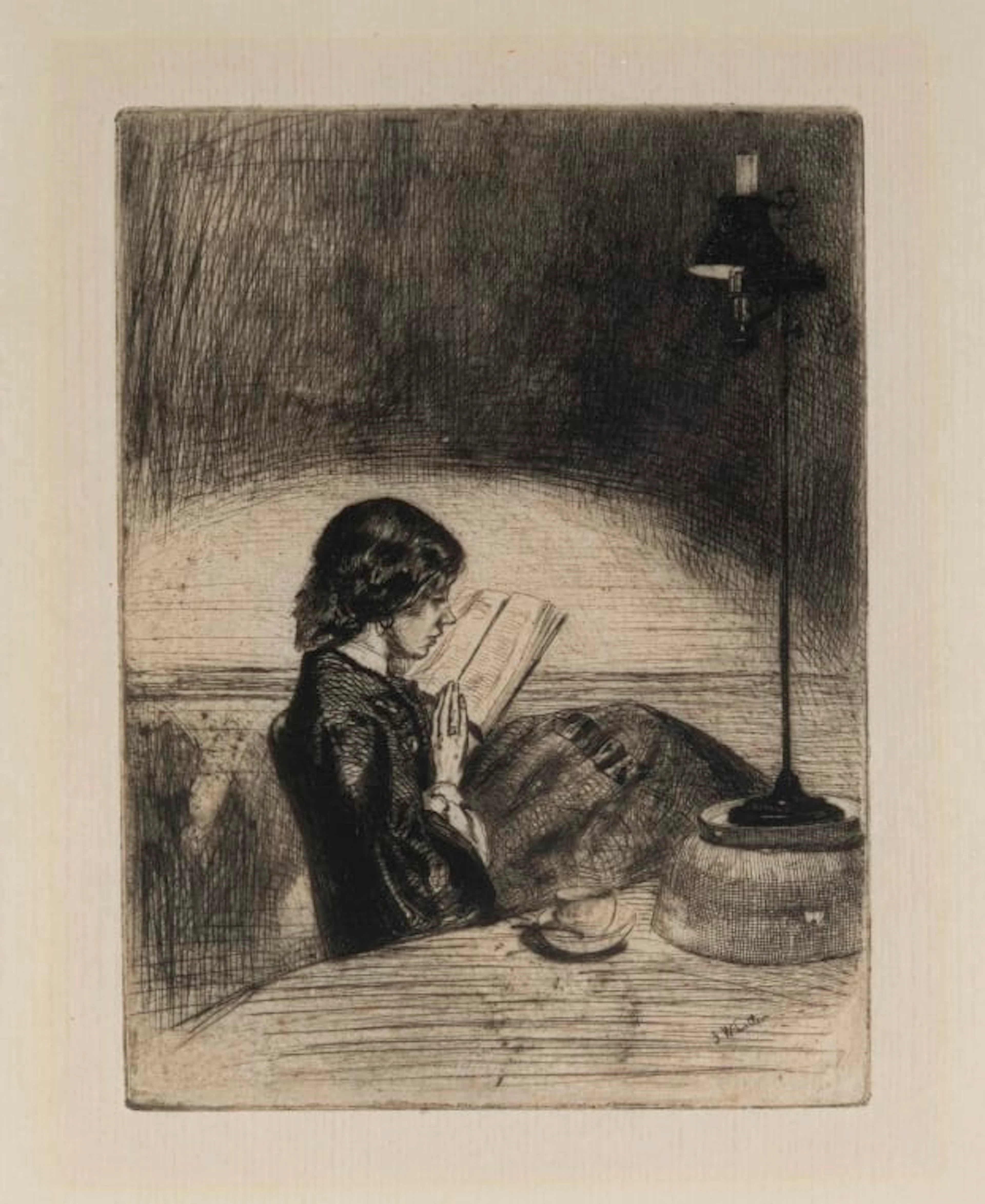 James Abbott McNeill Whistler; Reading by Lamplight