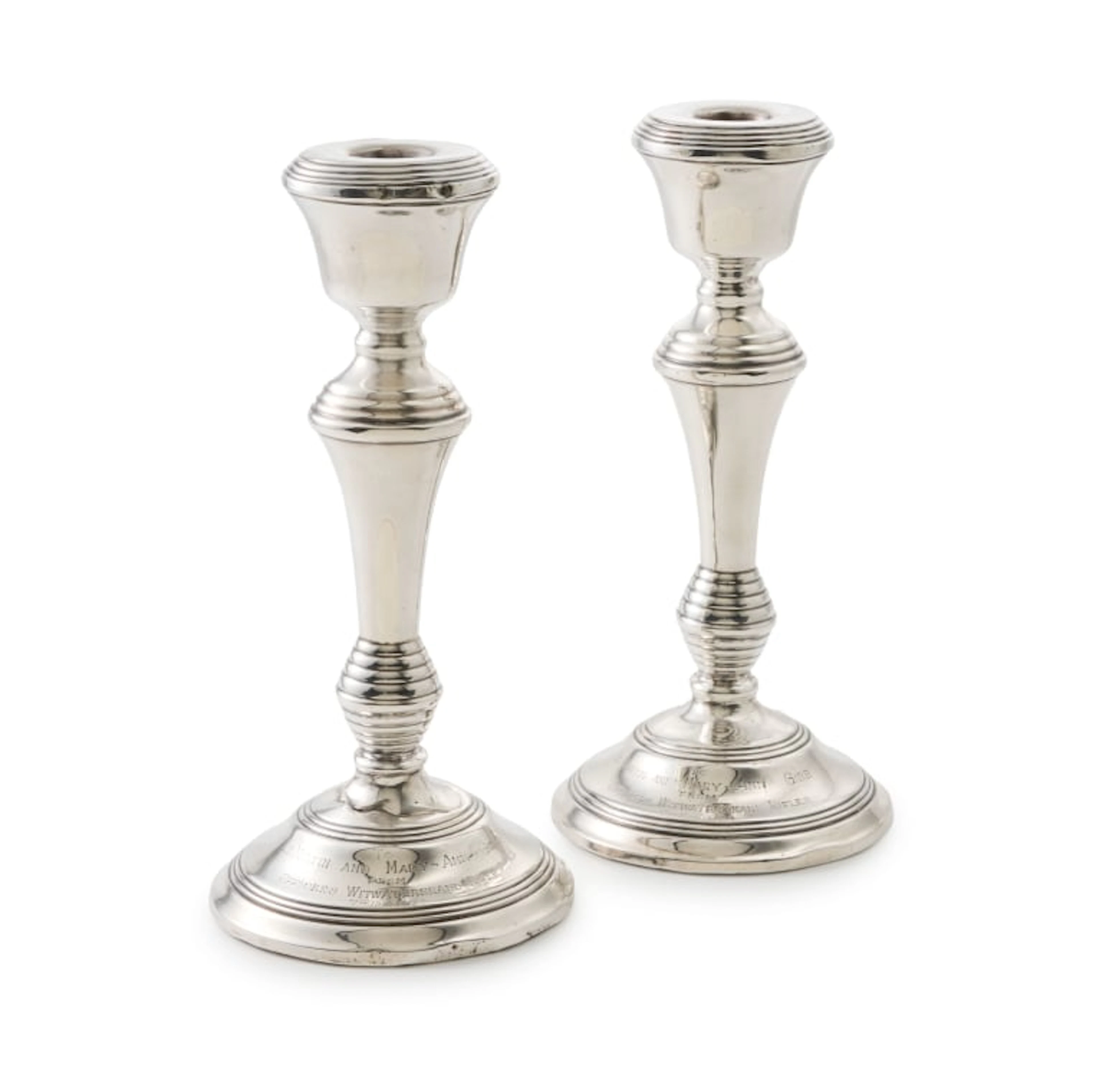 A pair of Elizabeth II silver candlesticks, W I Broadway & Co, Birmingham, 1976