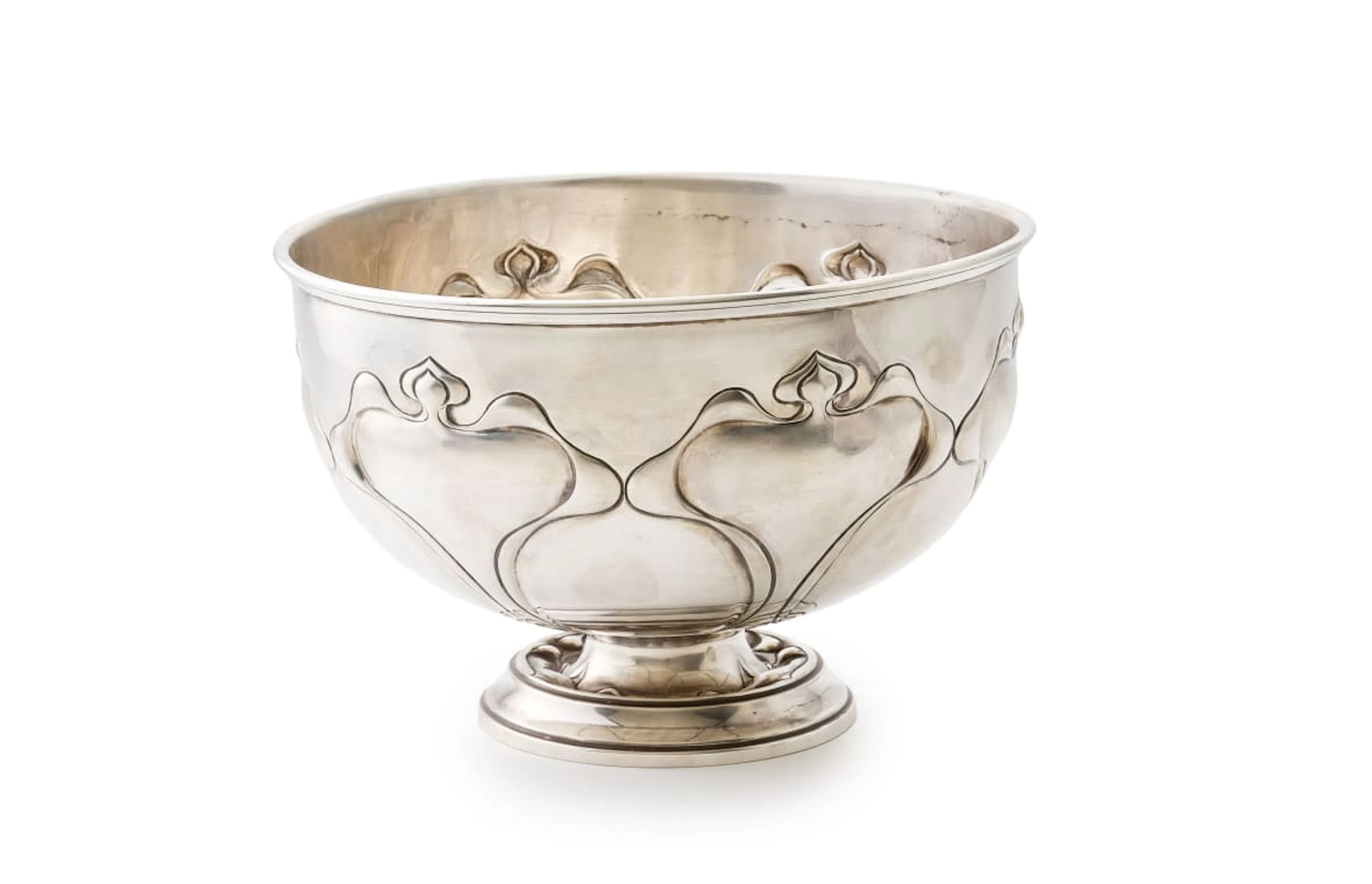 An Edward VII Art Nouveau silver rose bowl, Henry Wigfull, Sheffield, 1902