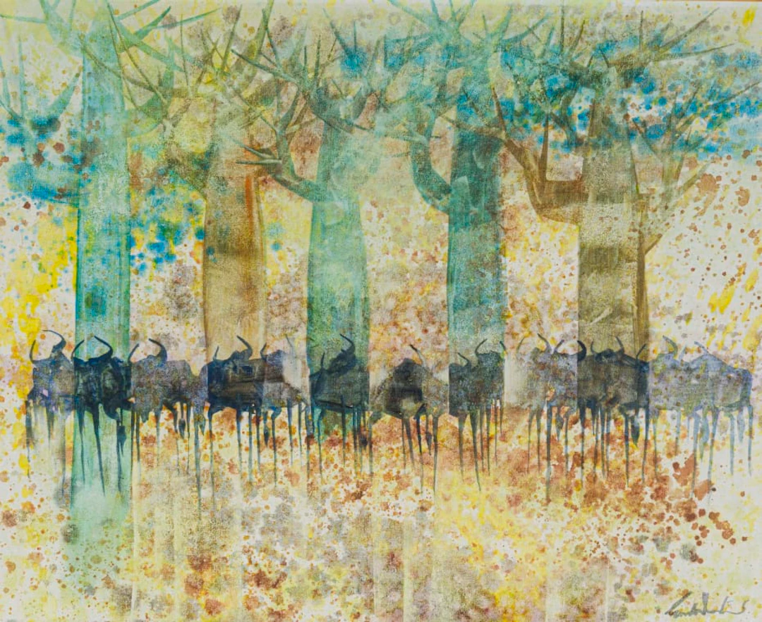 Gordon Vorster; Wildebeest and Trees