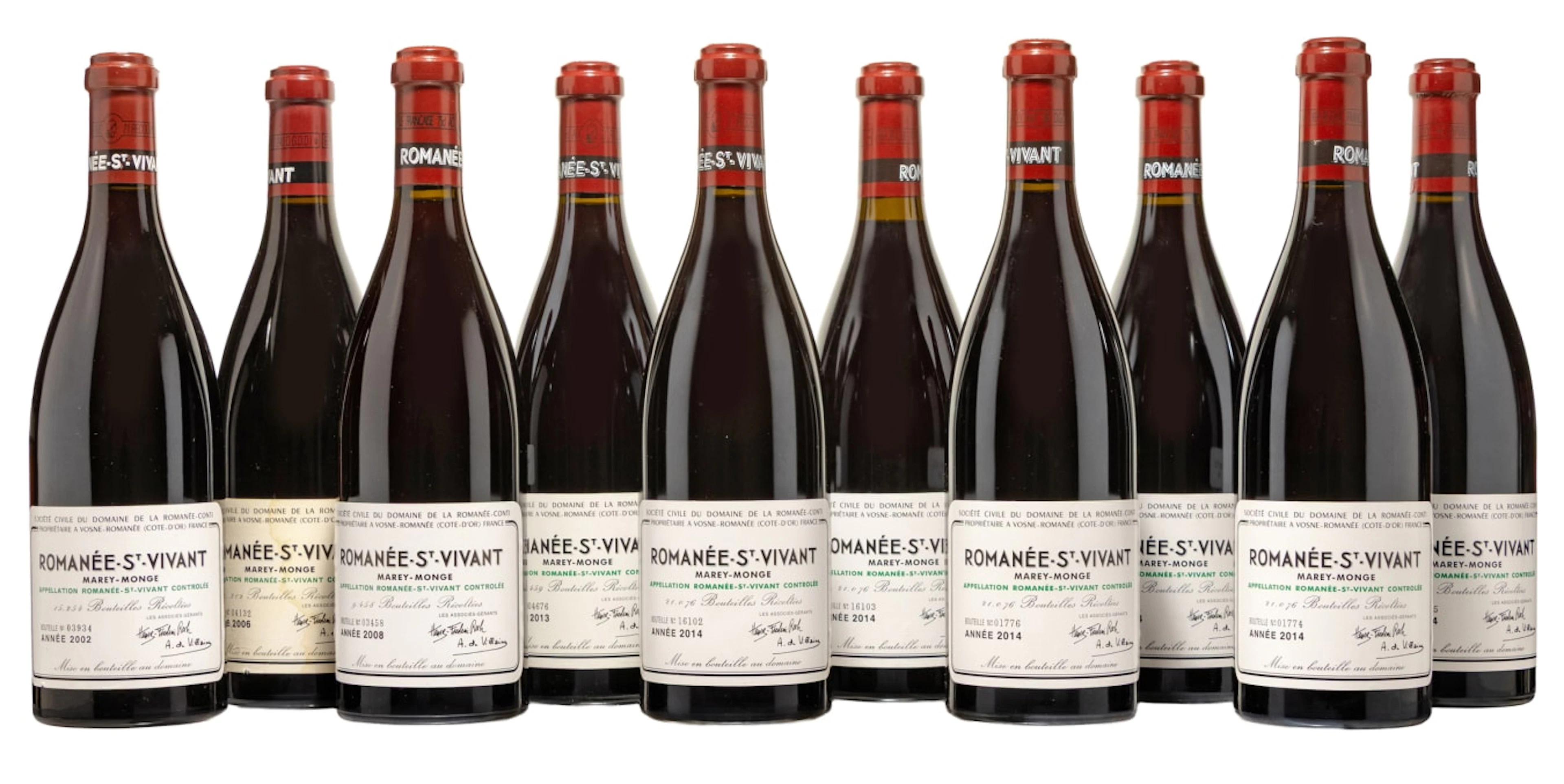 Romanée-Conti; Romanée-Saint-Vivant; 2002, 2006, 2008, 2013, 2014;