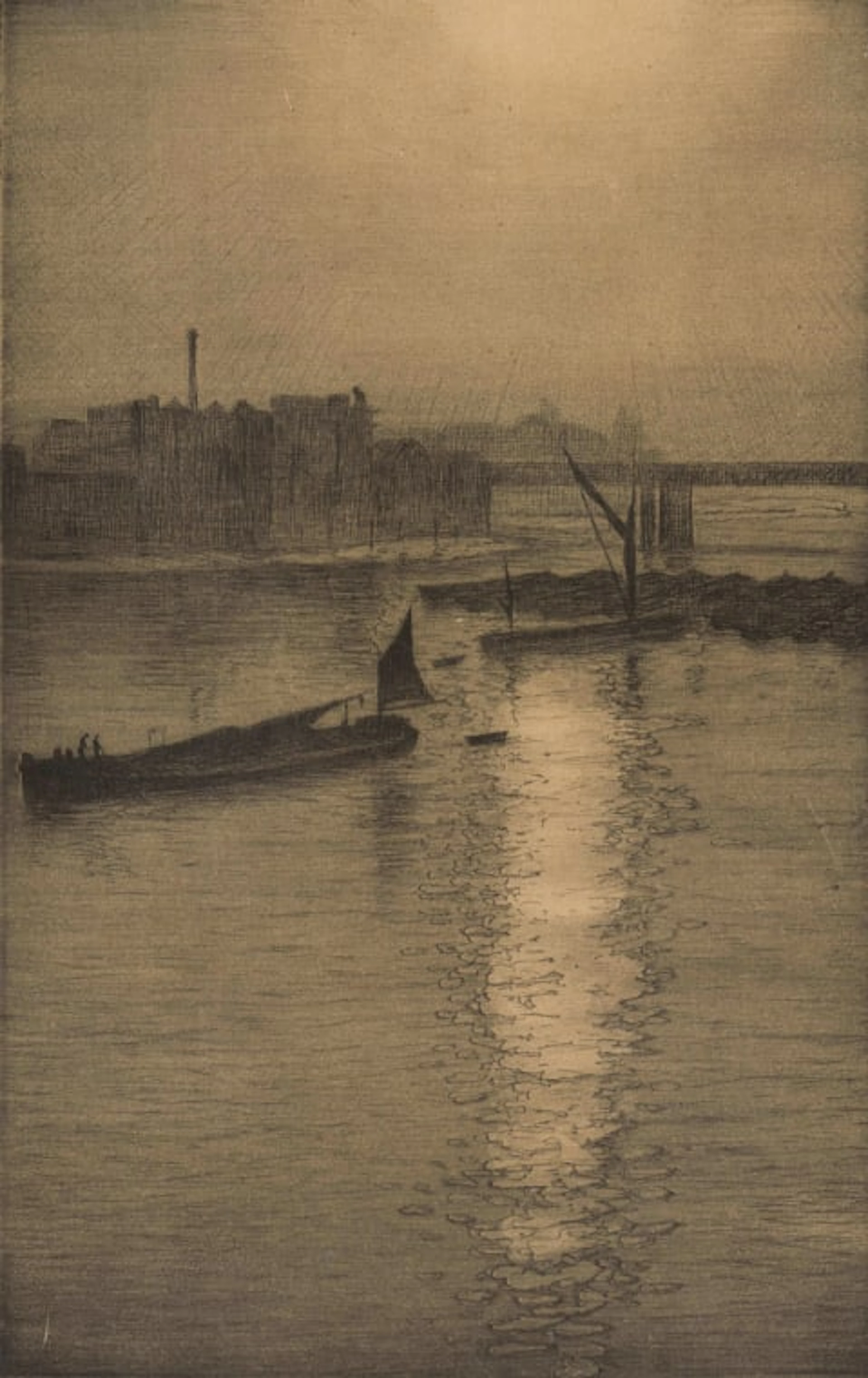 Christopher Richard Wynne Nevinson; From Waterloo Bridge: Sun Bursting