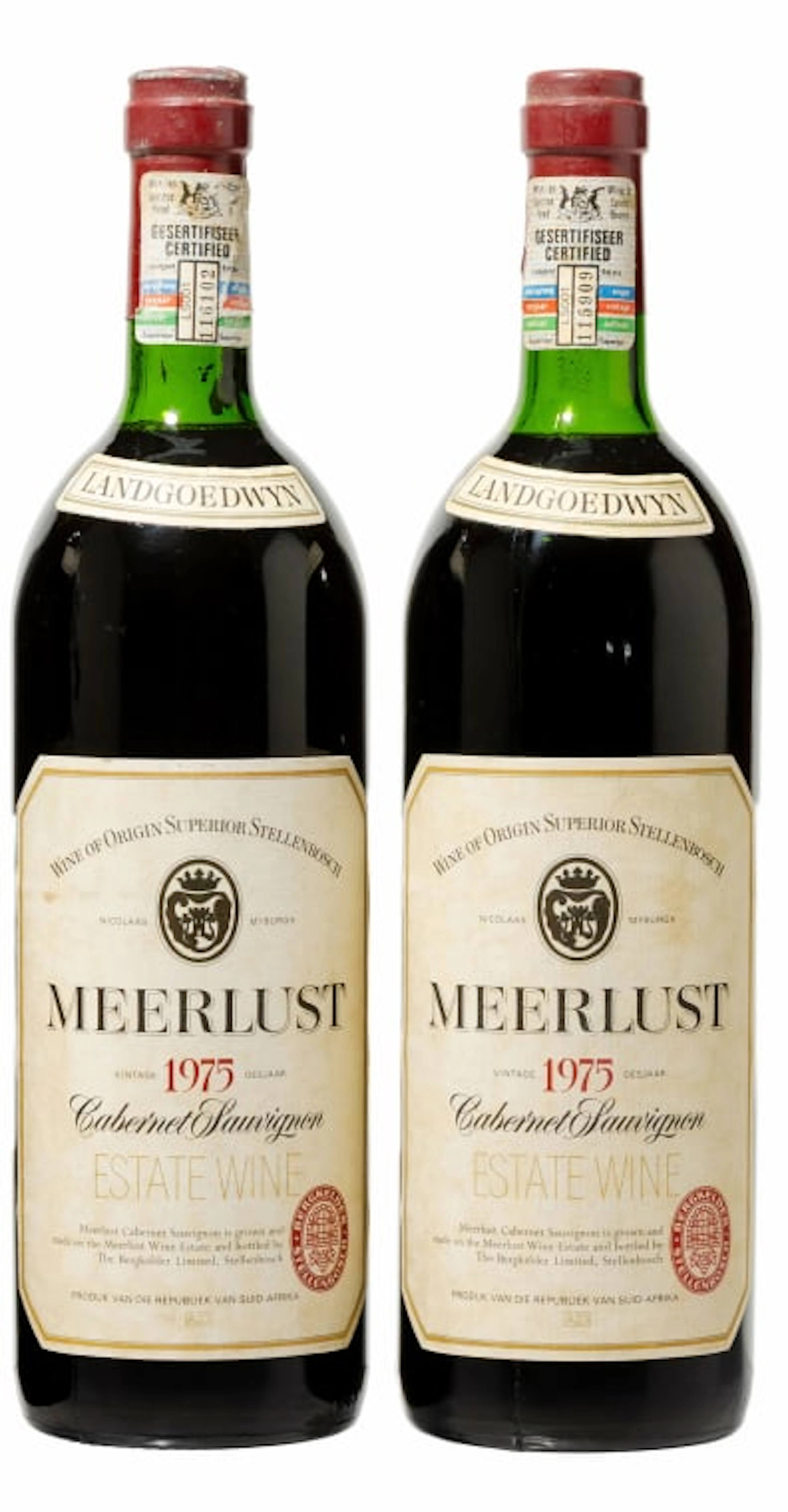 Meerlust; Cabernet Sauvignon; 1975; 2 (1 x 2); 750ml