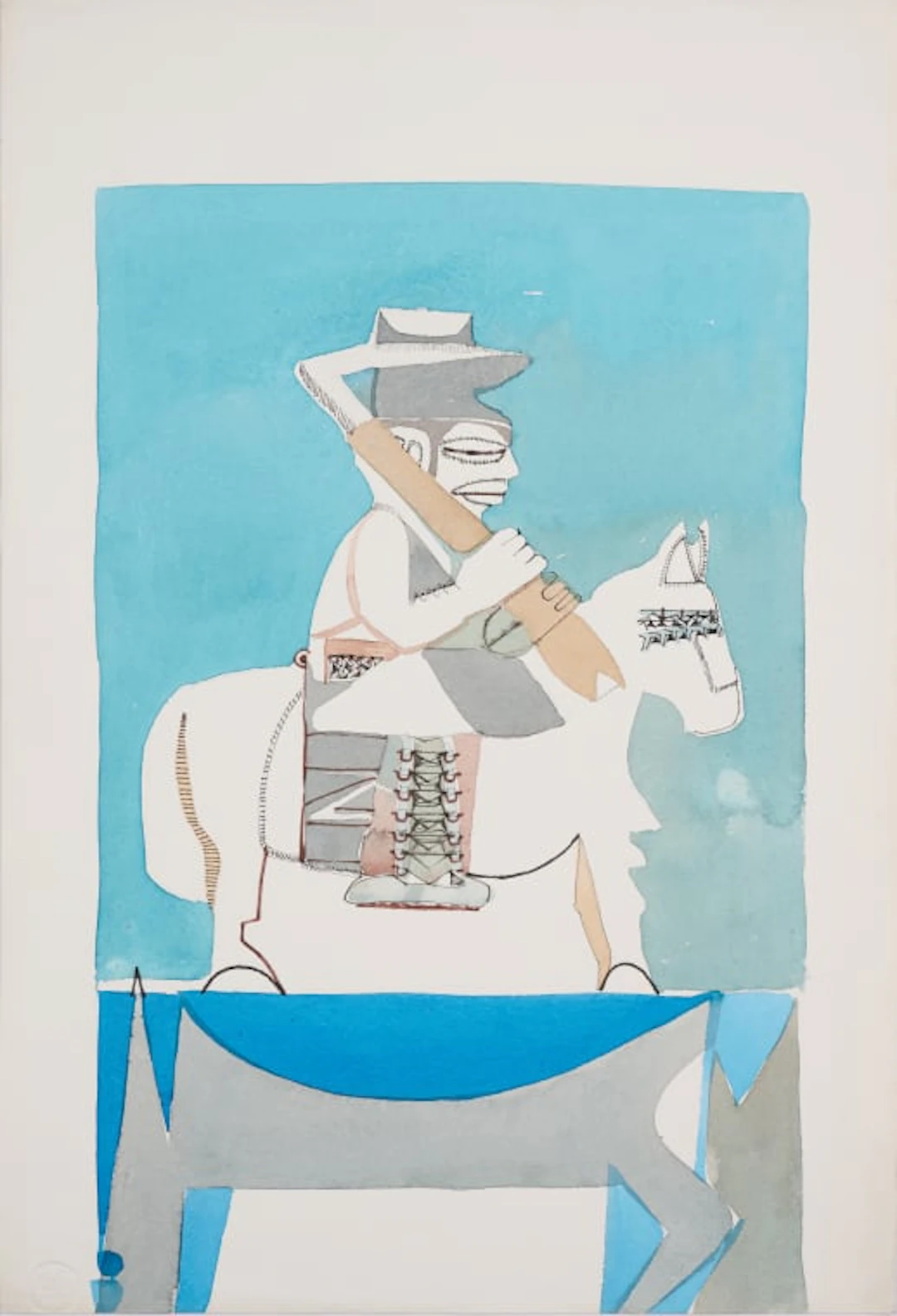 Sidney Goldblatt; Abstracted Horse, Rider and Beast II