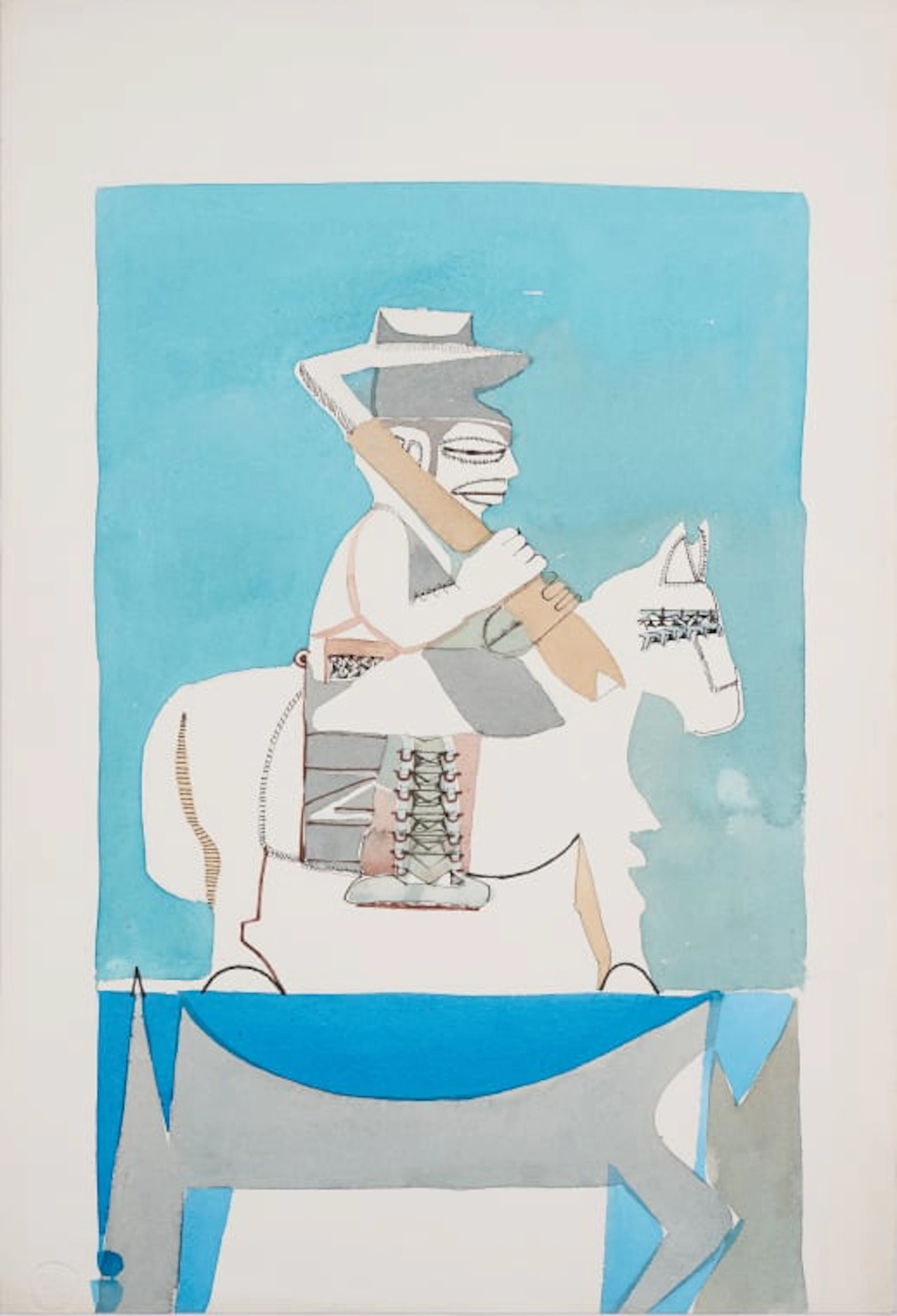 Sidney Goldblatt; Abstracted Horse, Rider and Beast II