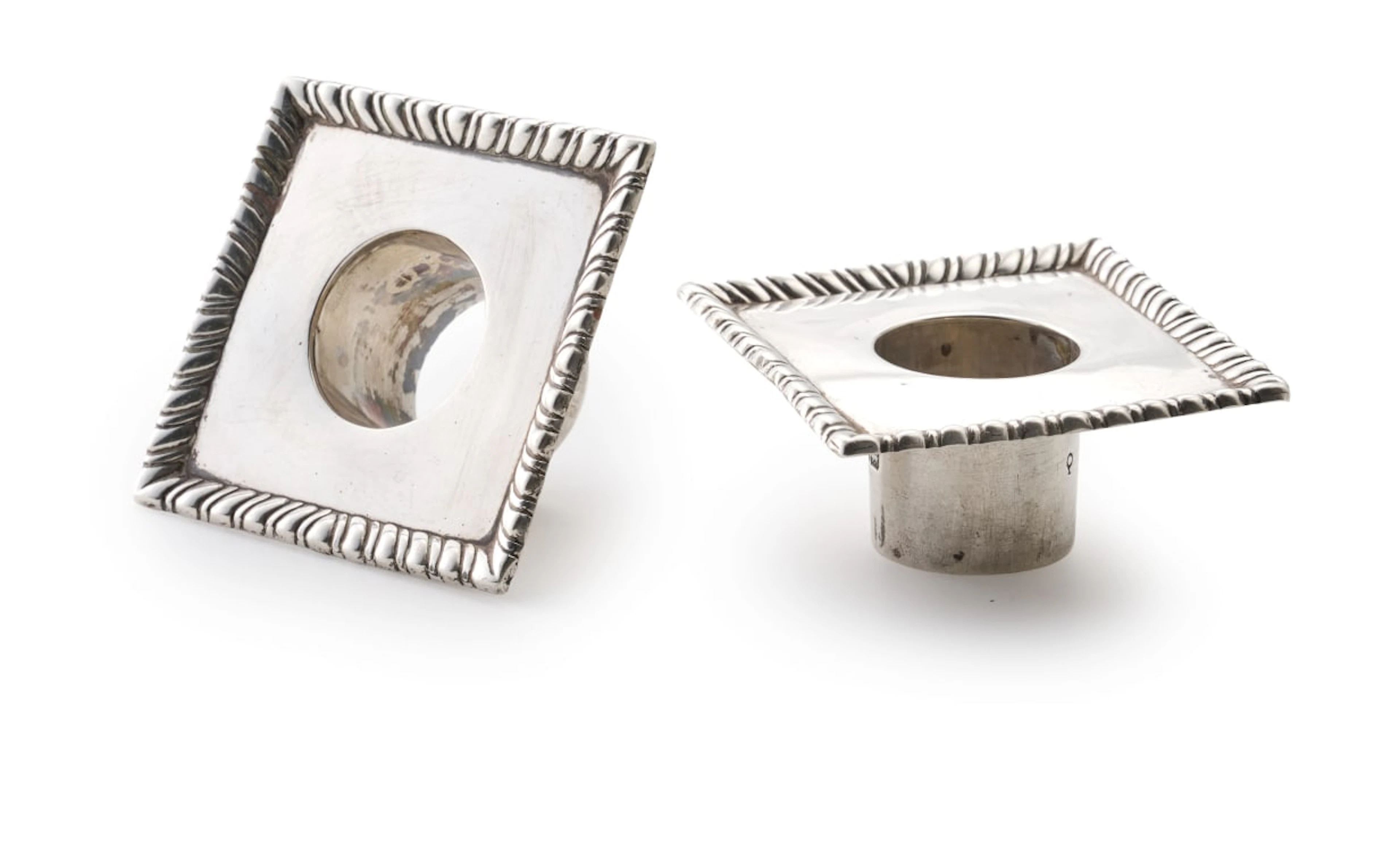 Two silver candlestick sconces, Hawksworth, Eyre & Co Ltd, Sheffield