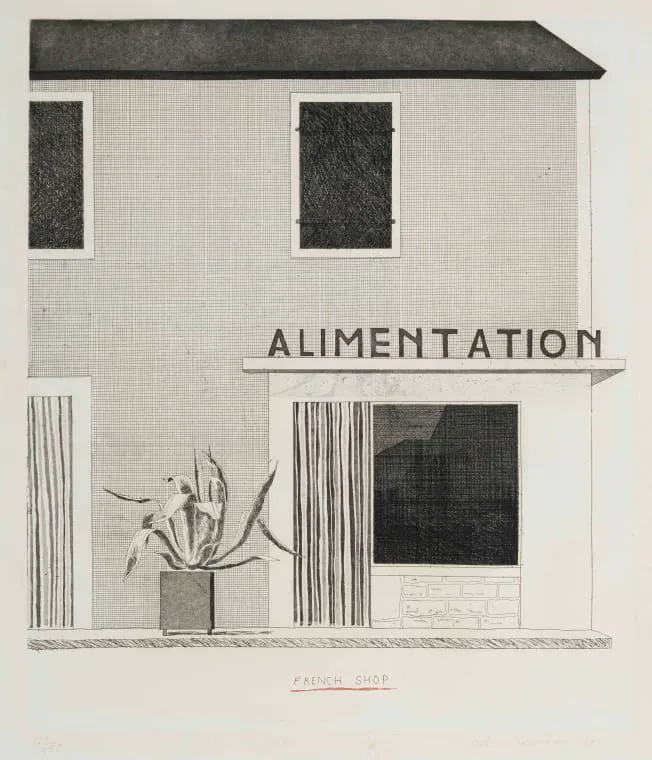 David Hockney; French Shop (Scottish Arts Council 122) (Museum of