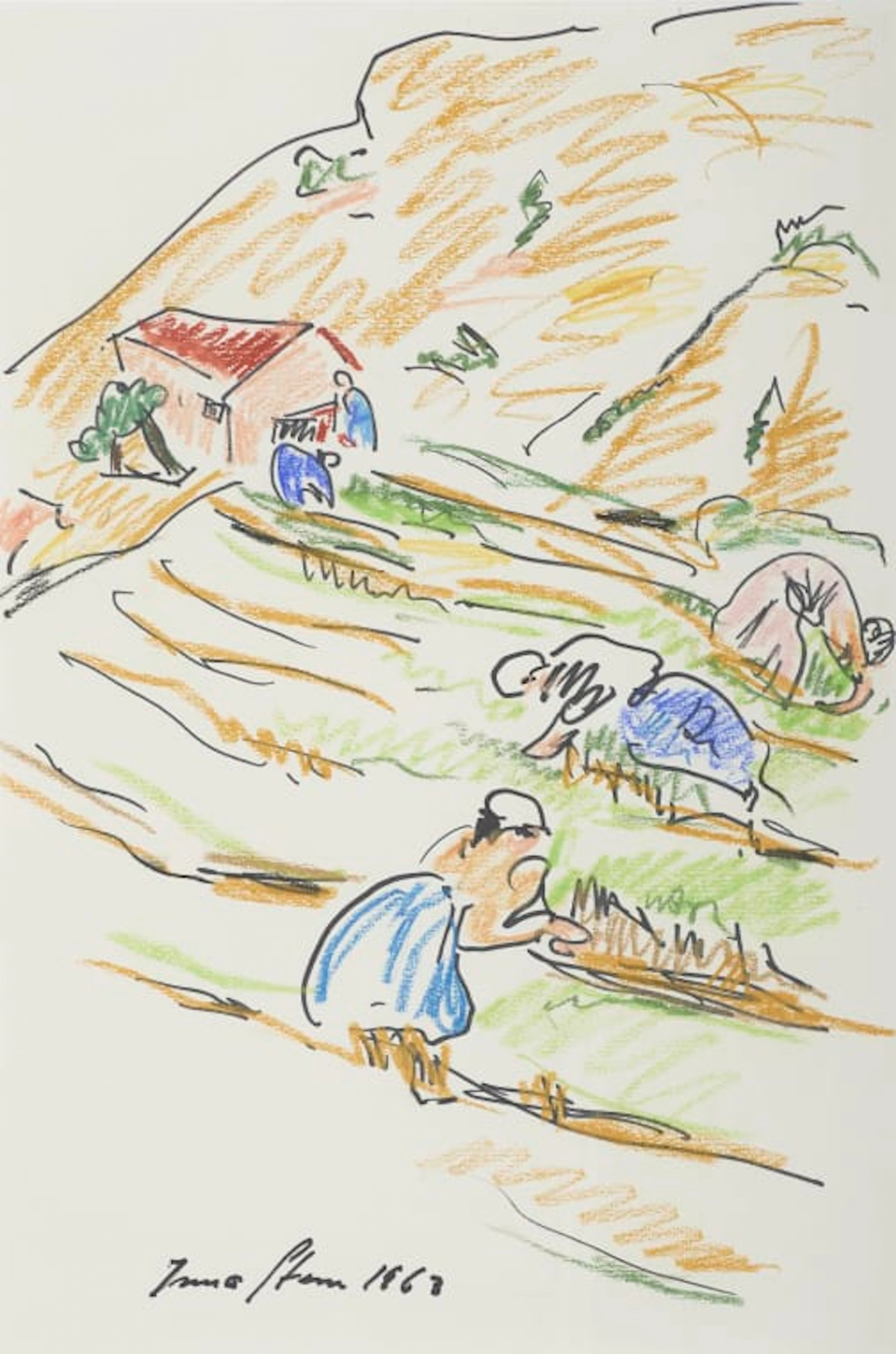 Irma Stern; Harvesters on a Hill