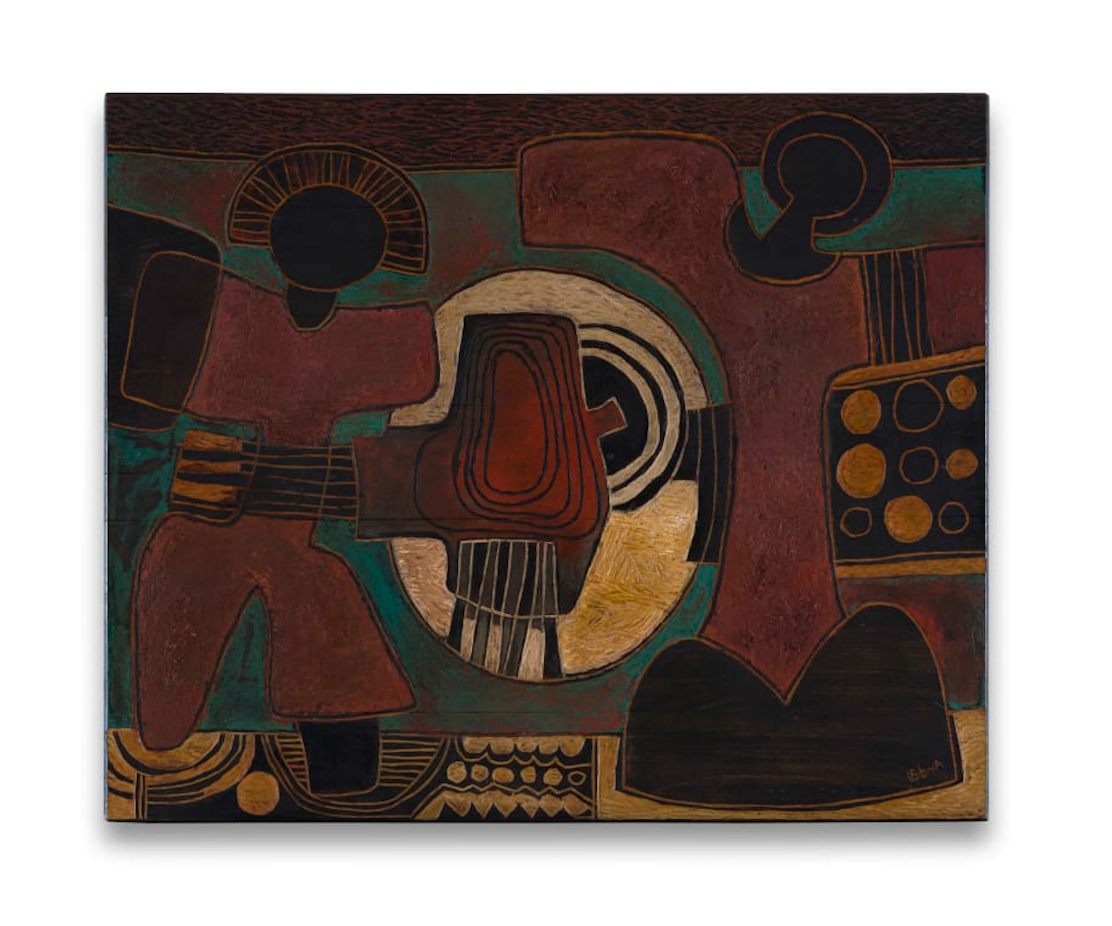 Lucky Sibiya; Untitled (Abstract Figural Composition)