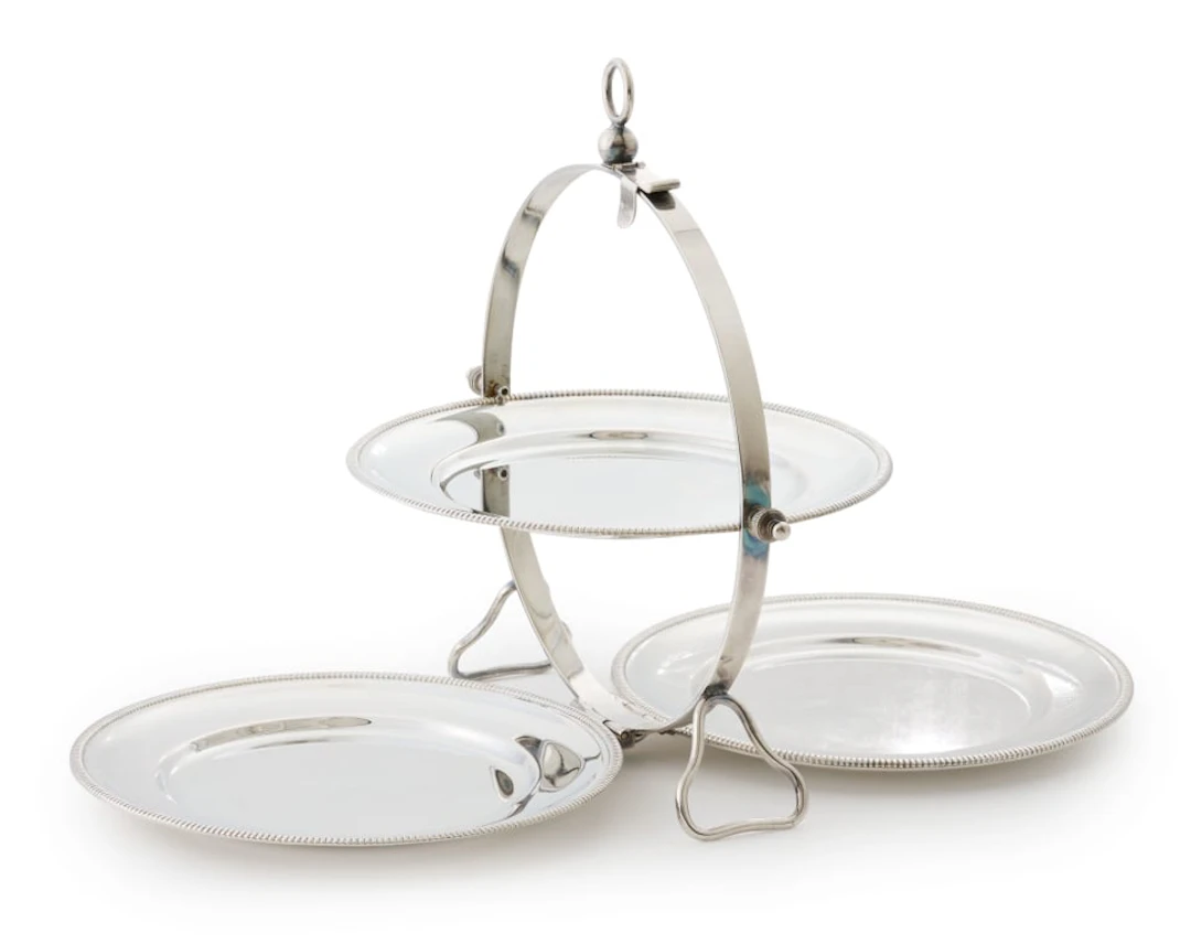 An Italian silver plated folding dessert server, Bossi, 20th century