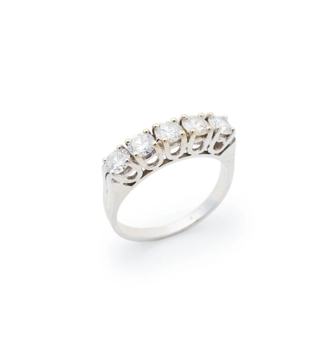 Half eternity diamond ring