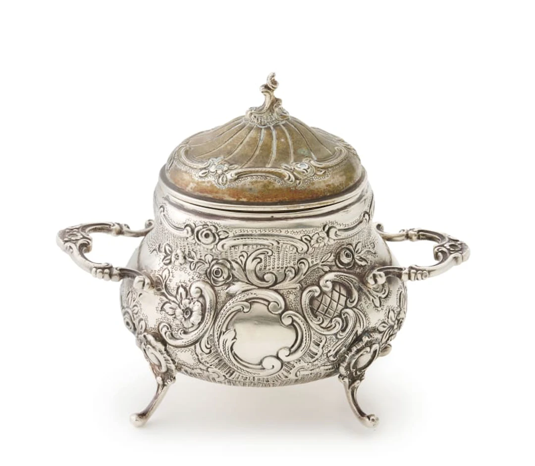 A sterling silver two-handled sugar basin and milk jug, .925 standard