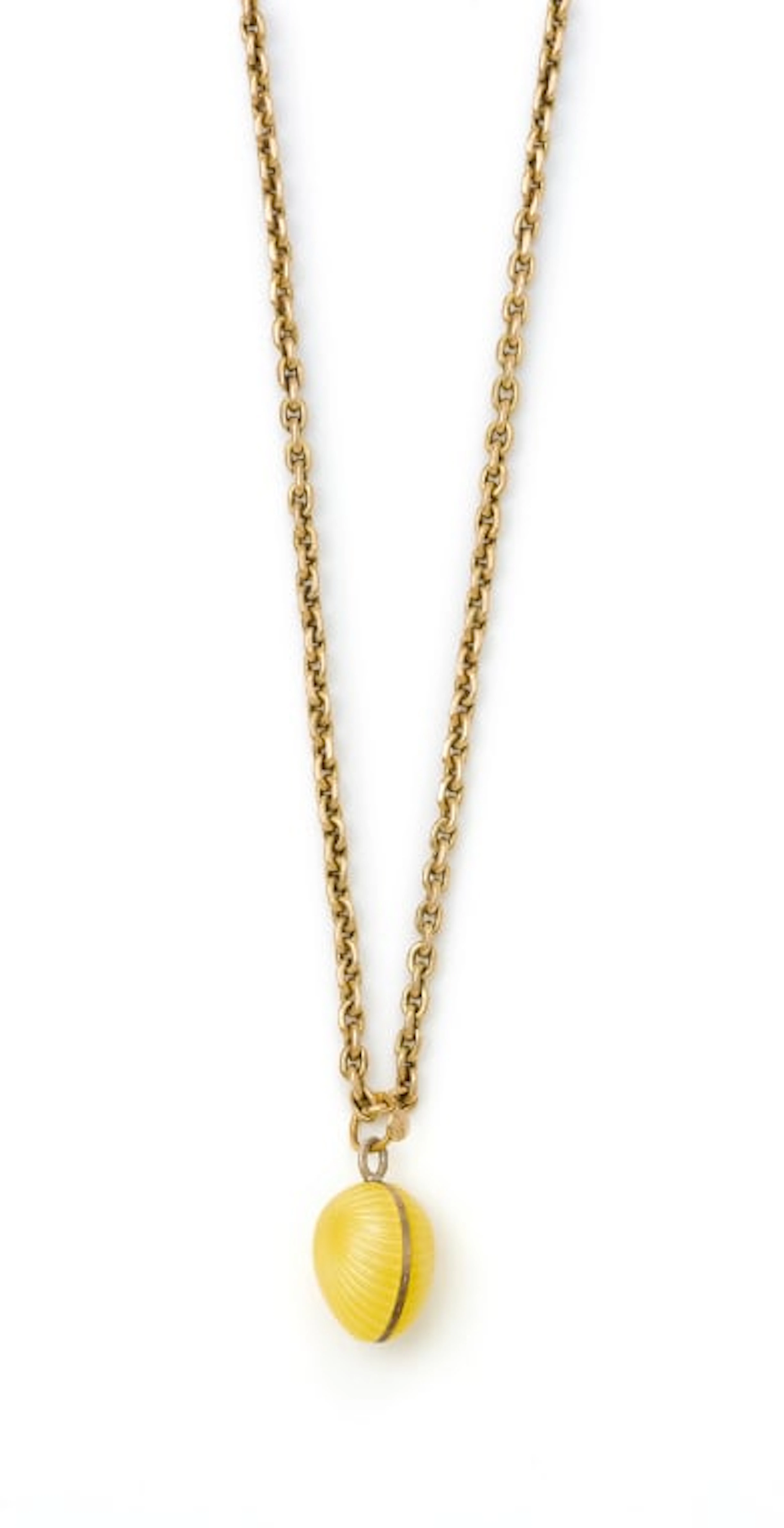 Enamel egg pendant and chain