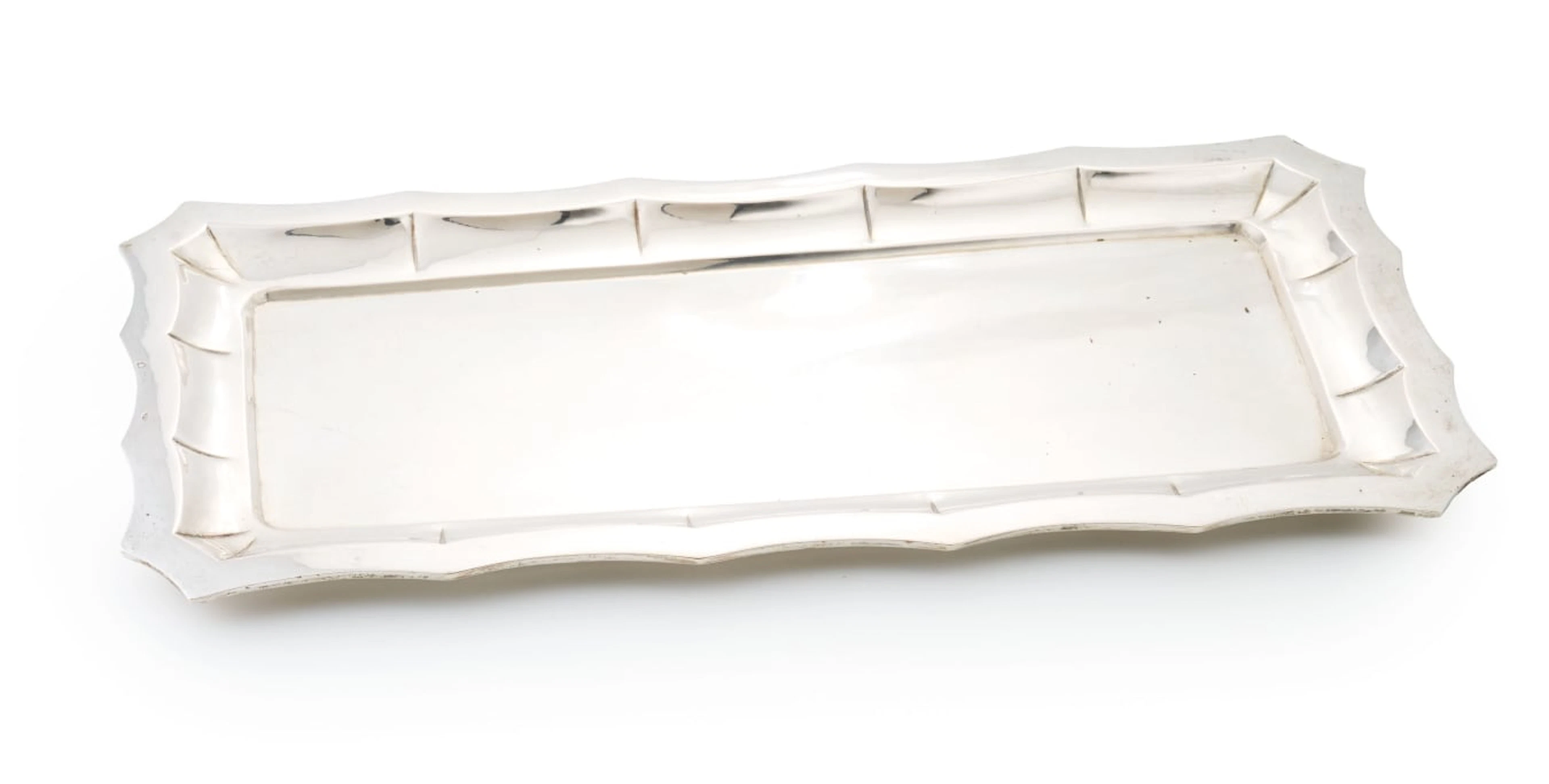 An Austro-Hungarian silver tray, maker's mark worn, c.1872-1922