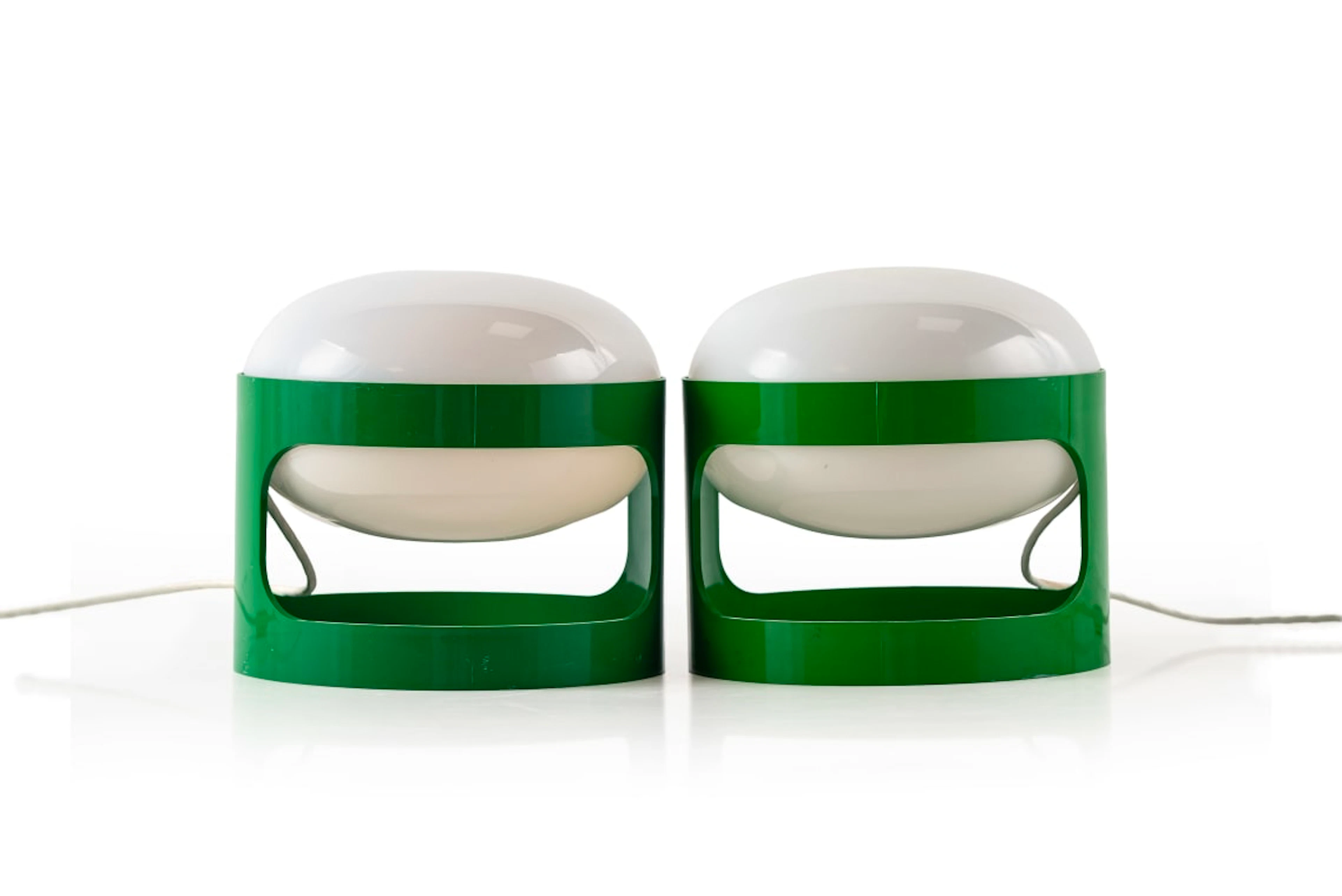 Cesare 'Joe' Colombo; Pair of 'KD 27' green ABS plastic desk lamps