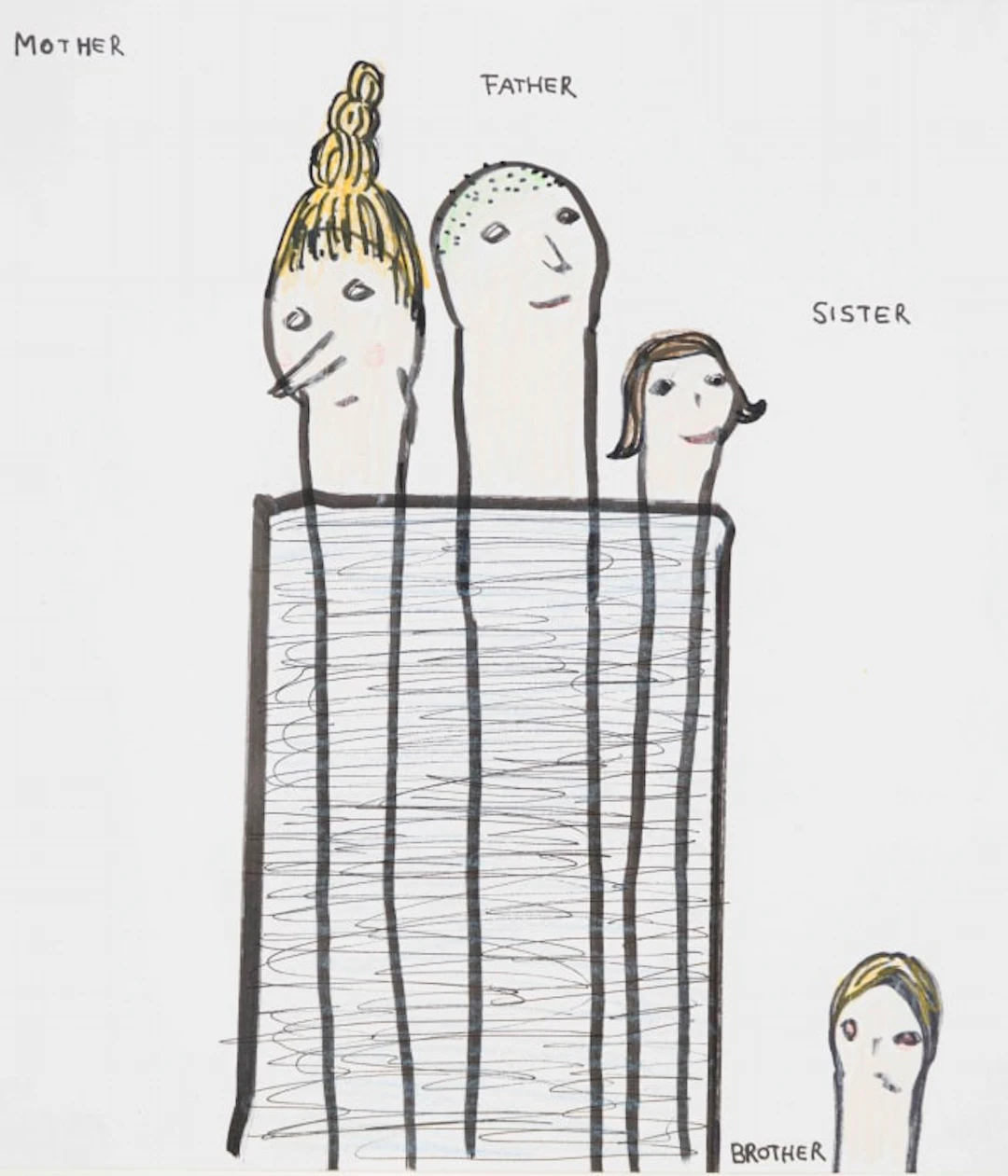 David Shrigley; Untitled (Mother, Father, Sister, Brother)