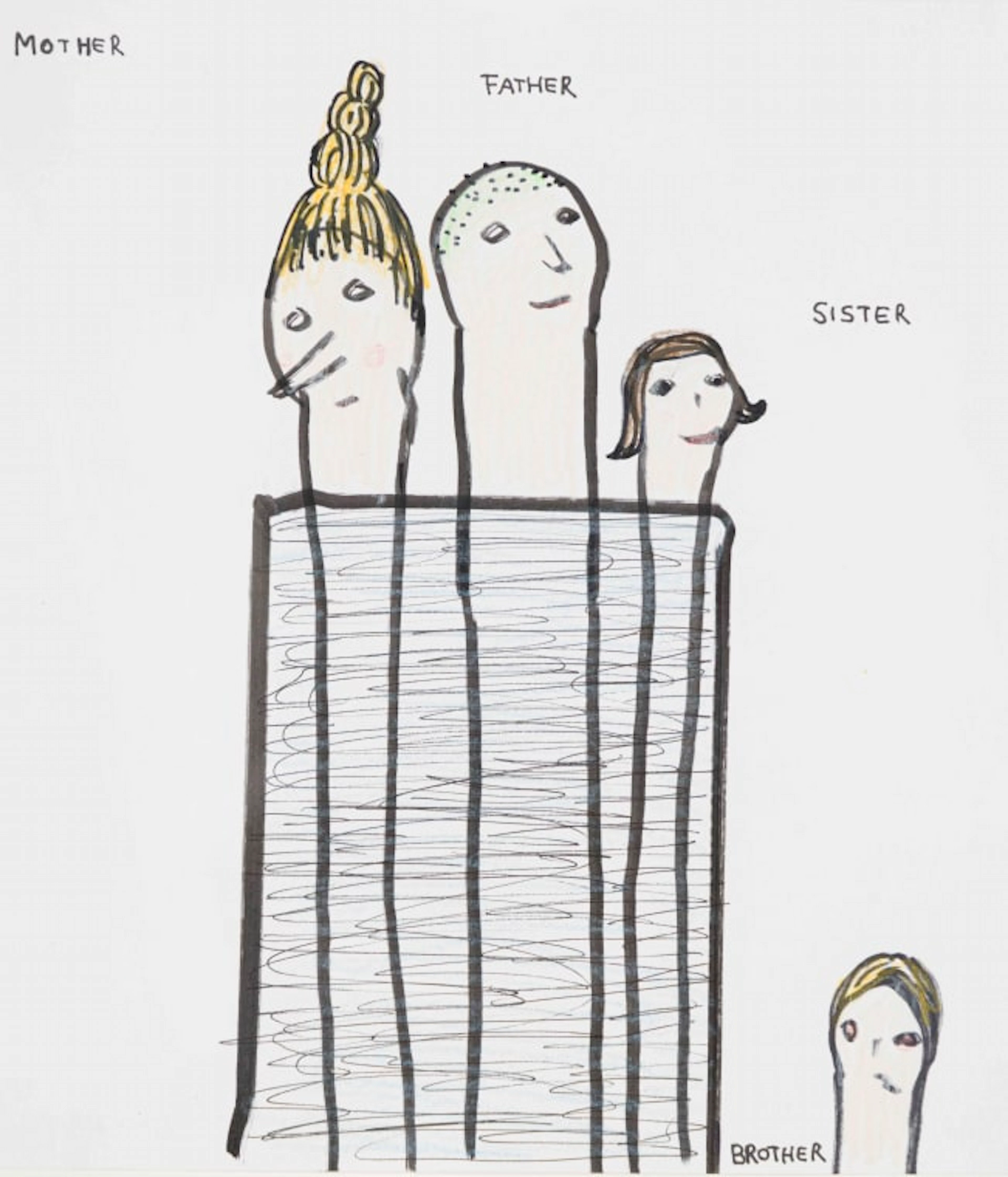 David Shrigley; Untitled (Mother, Father, Sister, Brother)