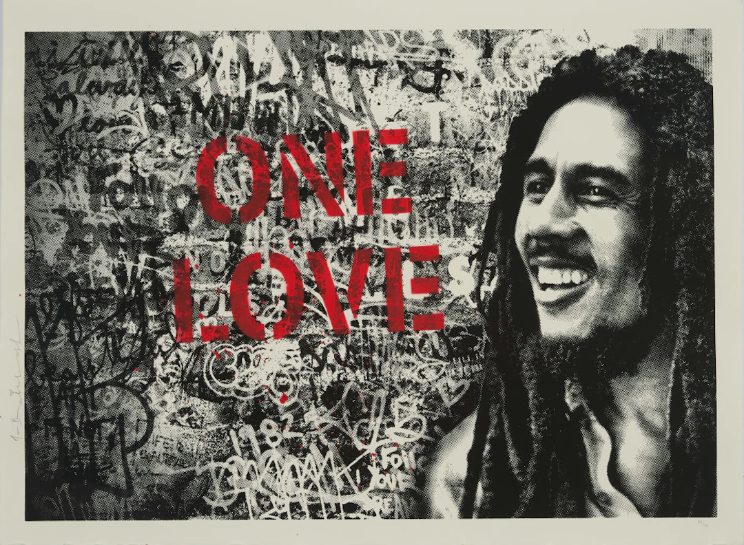 Mr Brainwash; Happy Birthday Bob Marley – One Love (Red)
