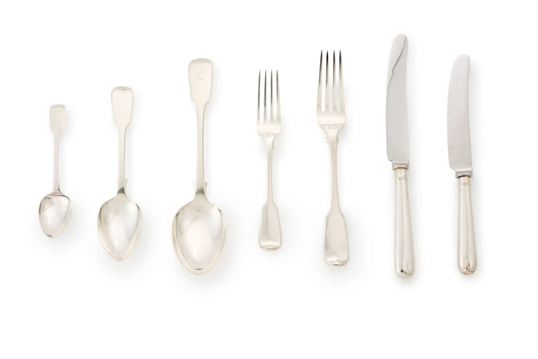 An assembled set of Victorian silver flatware, Joseph & Albert Savory