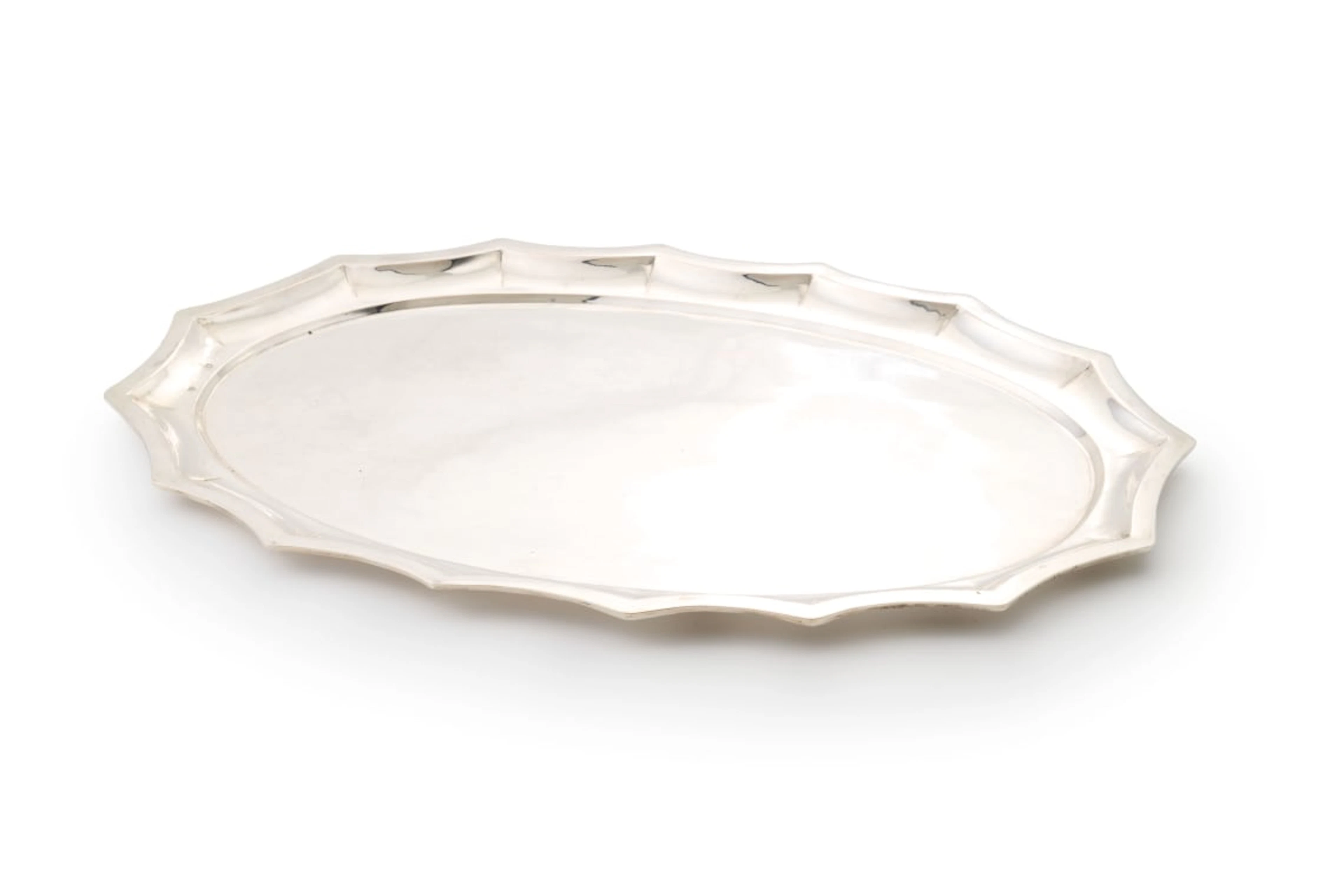 An Austro-Hungarian silver tray, makers mark BS or 8S in a heart